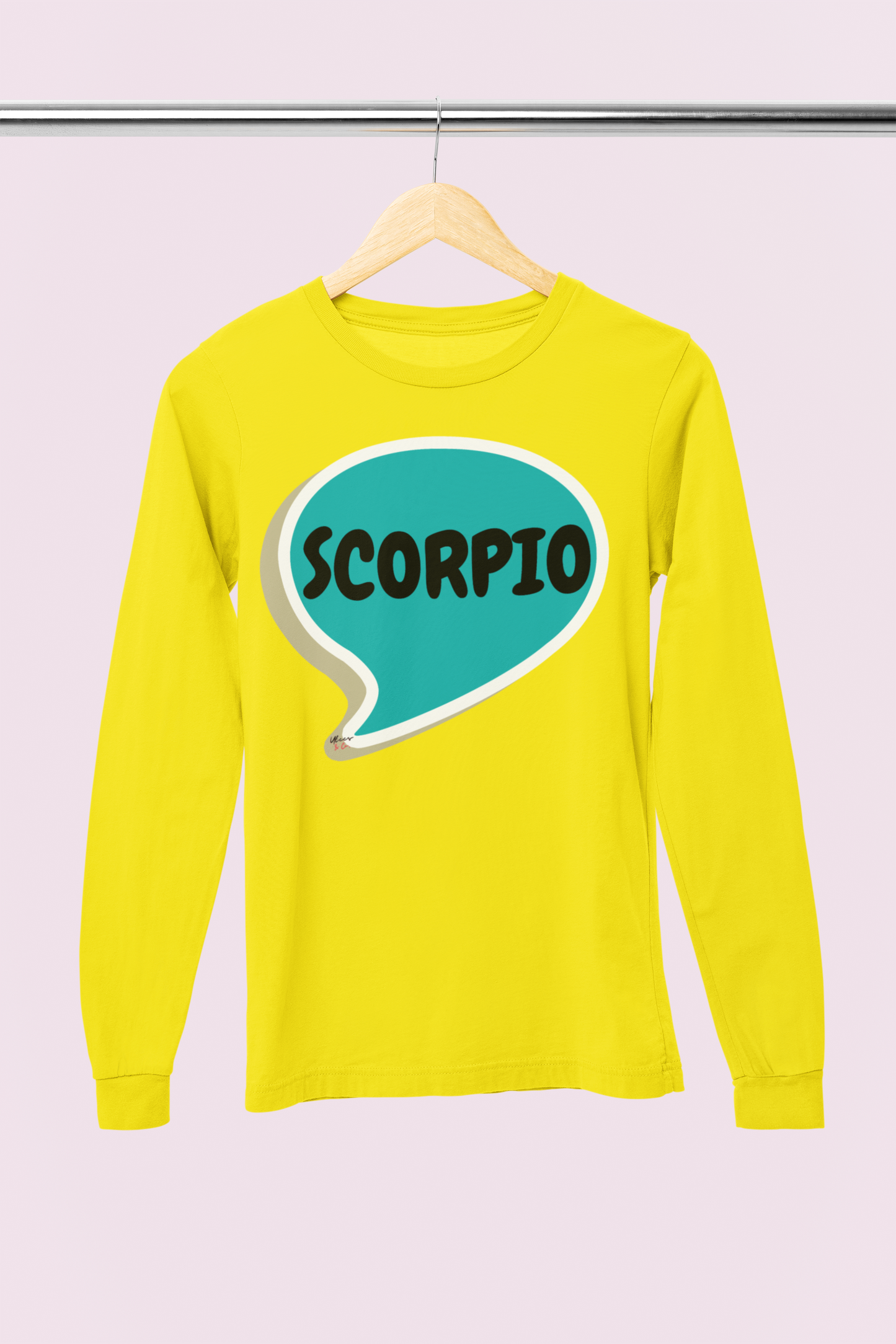 SCORPIO ZODIAC SIGN LONG SLEEVE IN SPEECH BUBBLE SCORPIO HOROSCOPE BIRTHDAY SIGN GIFT FOR BIRTHDAY SCORPIO SEASON SCORPIO ASTROLOGY SIGN LONG SLEEVE TOP