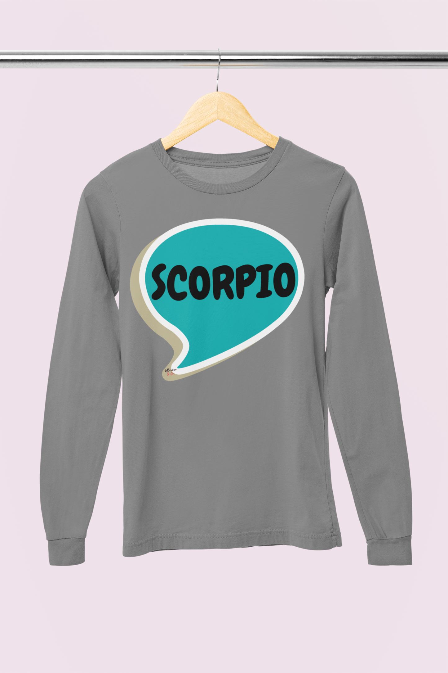 SCORPIO ZODIAC SIGN LONG SLEEVE IN SPEECH BUBBLE SCORPIO HOROSCOPE BIRTHDAY SIGN GIFT FOR BIRTHDAY SCORPIO SEASON SCORPIO ASTROLOGY SIGN LONG SLEEVE TOP