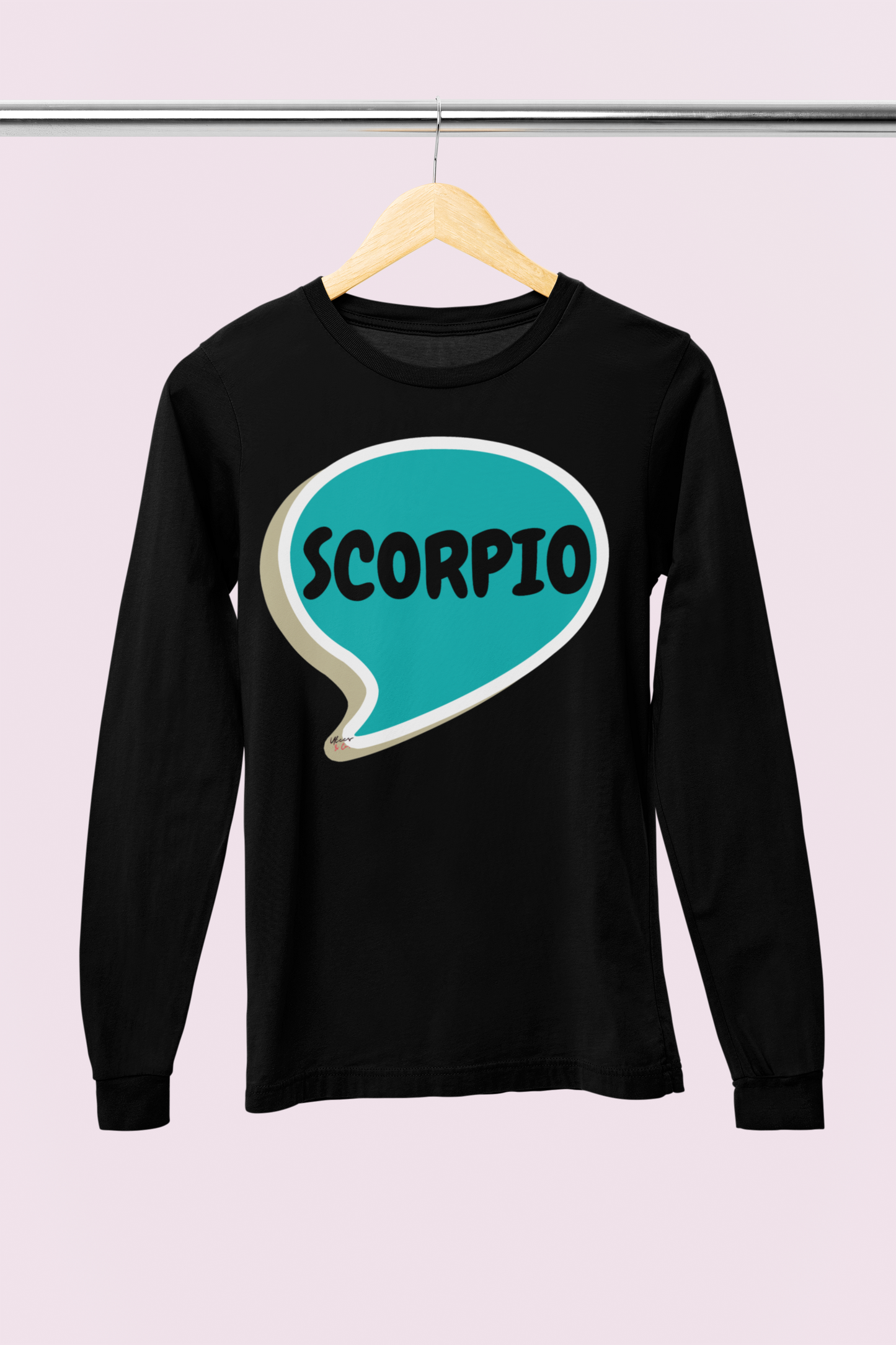 SCORPIO ZODIAC SIGN LONG SLEEVE IN SPEECH BUBBLE SCORPIO HOROSCOPE BIRTHDAY SIGN GIFT FOR BIRTHDAY SCORPIO SEASON SCORPIO ASTROLOGY SIGN LONG SLEEVE TOP