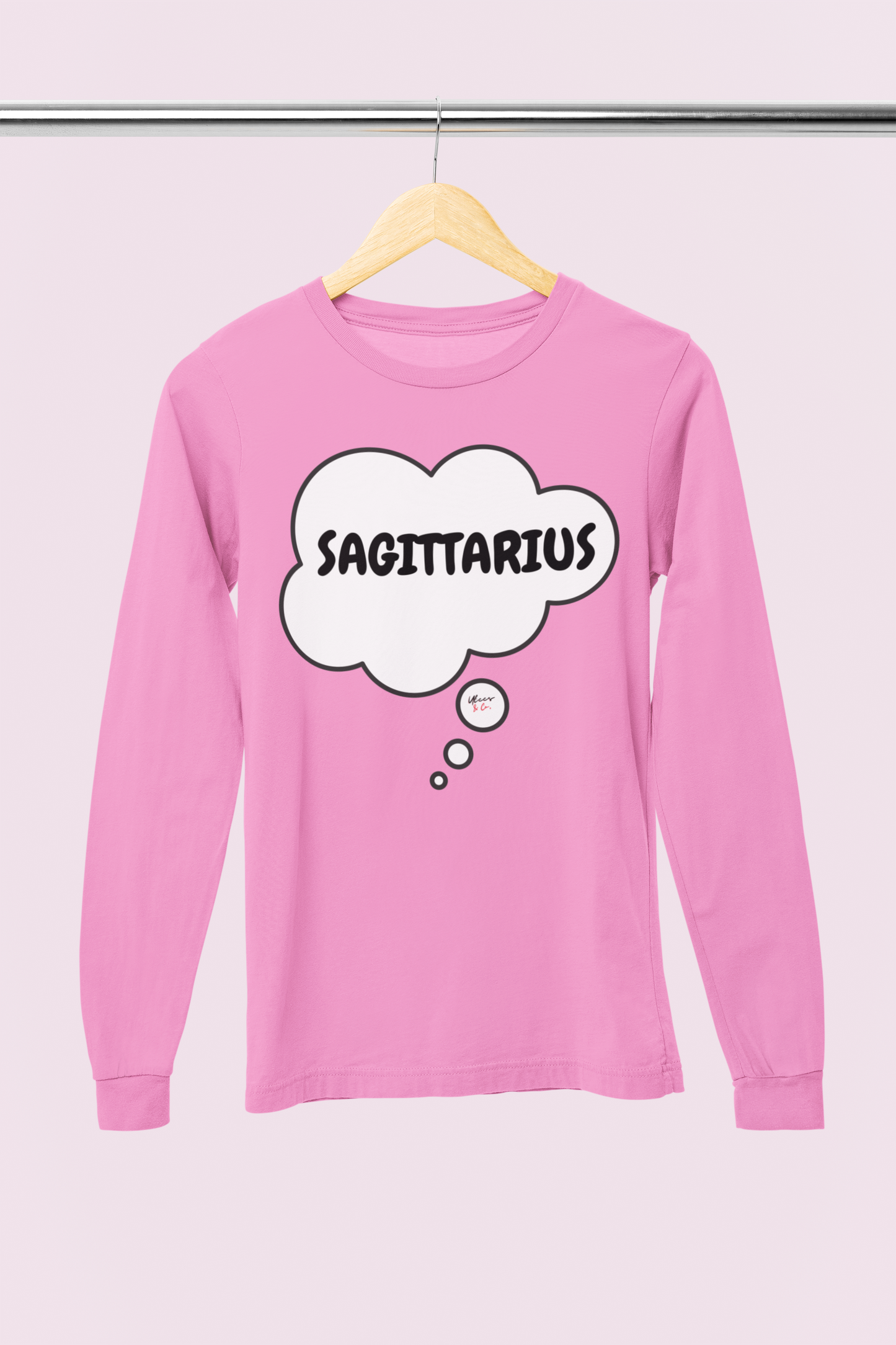 SAGITTARIUS ZODIAC SIGN LONG SLEEVE IN THOUGHT BUBBLE SAGITTARIUS HOROSCOPE BIRTHDAY SIGN GIFT FOR BIRTHDAY SAGITTARIUS SEASON SAGITTARIUS ASTROLOGY SIGN LONG SLEEVE TOP