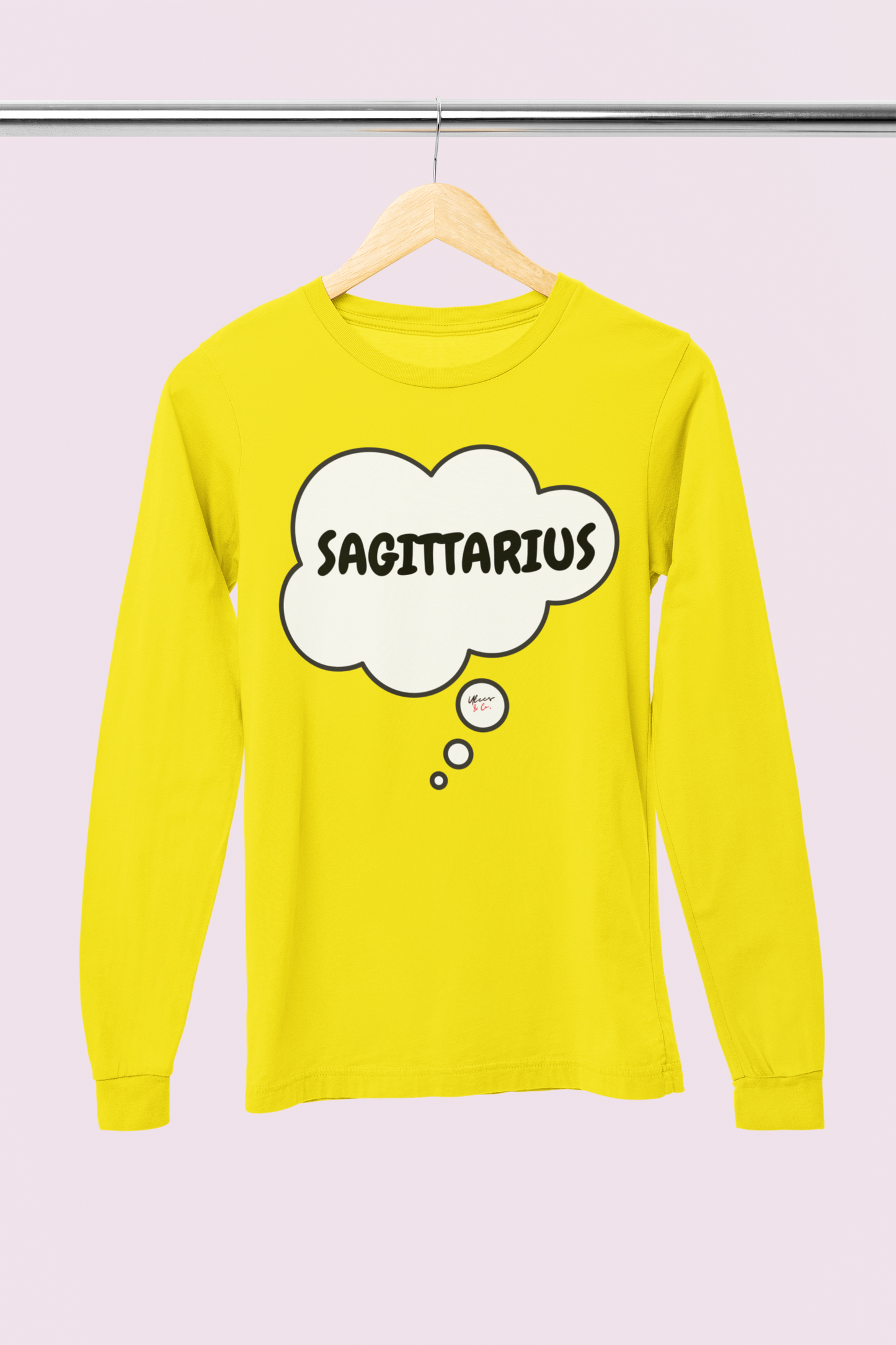 SAGITTARIUS ZODIAC SIGN LONG SLEEVE IN THOUGHT BUBBLE SAGITTARIUS HOROSCOPE BIRTHDAY SIGN GIFT FOR BIRTHDAY SAGITTARIUS SEASON SAGITTARIUS ASTROLOGY SIGN LONG SLEEVE TOP