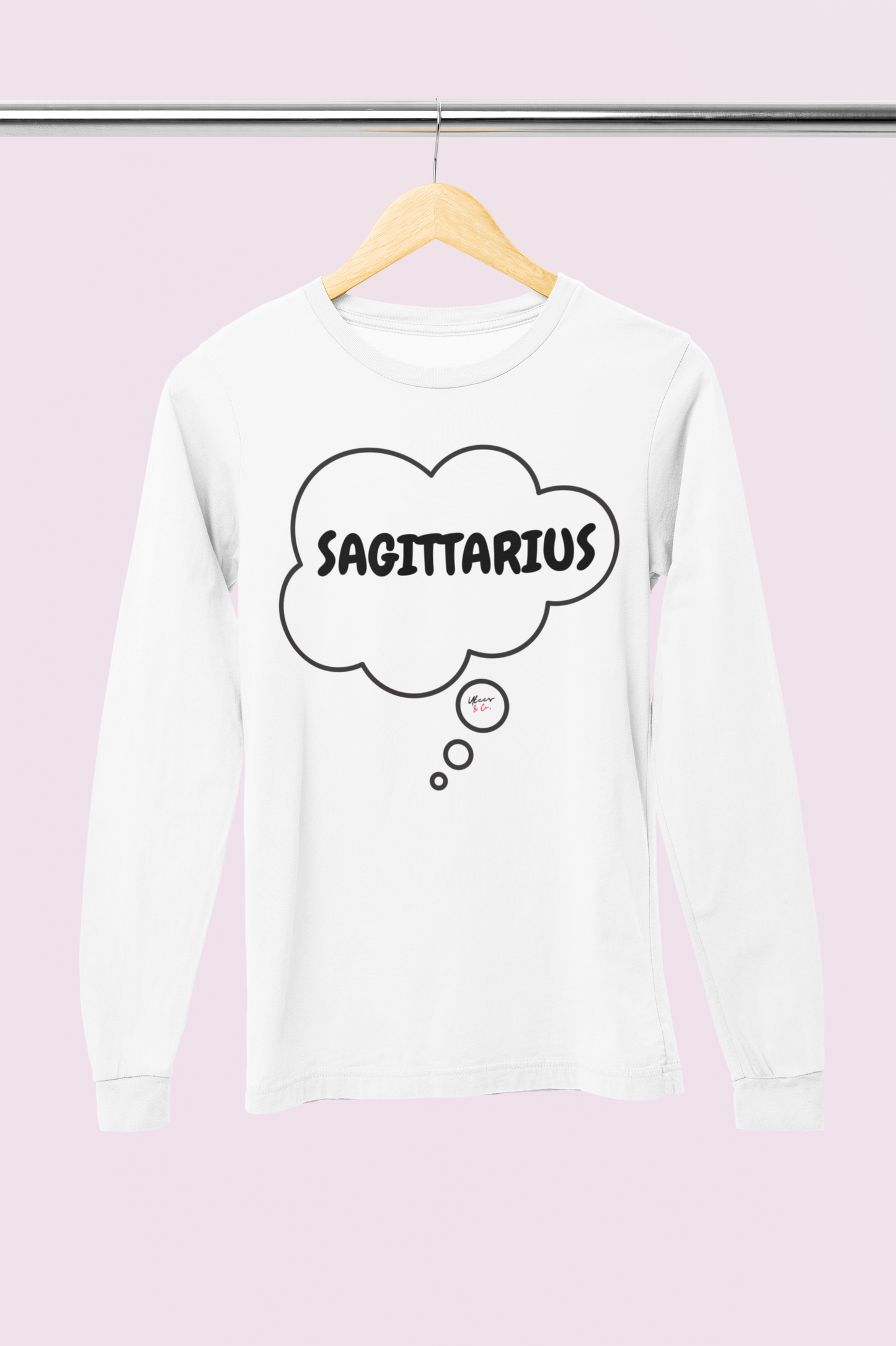 SAGITTARIUS ZODIAC SIGN LONG SLEEVE IN THOUGHT BUBBLE SAGITTARIUS HOROSCOPE BIRTHDAY SIGN GIFT FOR BIRTHDAY SAGITTARIUS SEASON SAGITTARIUS ASTROLOGY SIGN LONG SLEEVE TOP