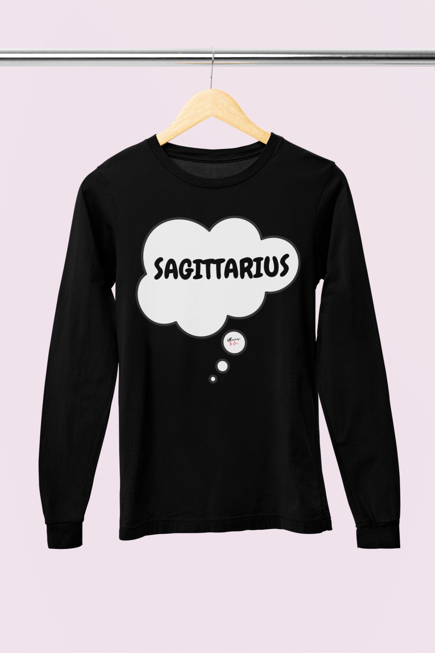 SAGITTARIUS ZODIAC SIGN LONG SLEEVE IN THOUGHT BUBBLE SAGITTARIUS HOROSCOPE BIRTHDAY SIGN GIFT FOR BIRTHDAY SAGITTARIUS SEASON SAGITTARIUS ASTROLOGY SIGN LONG SLEEVE TOP