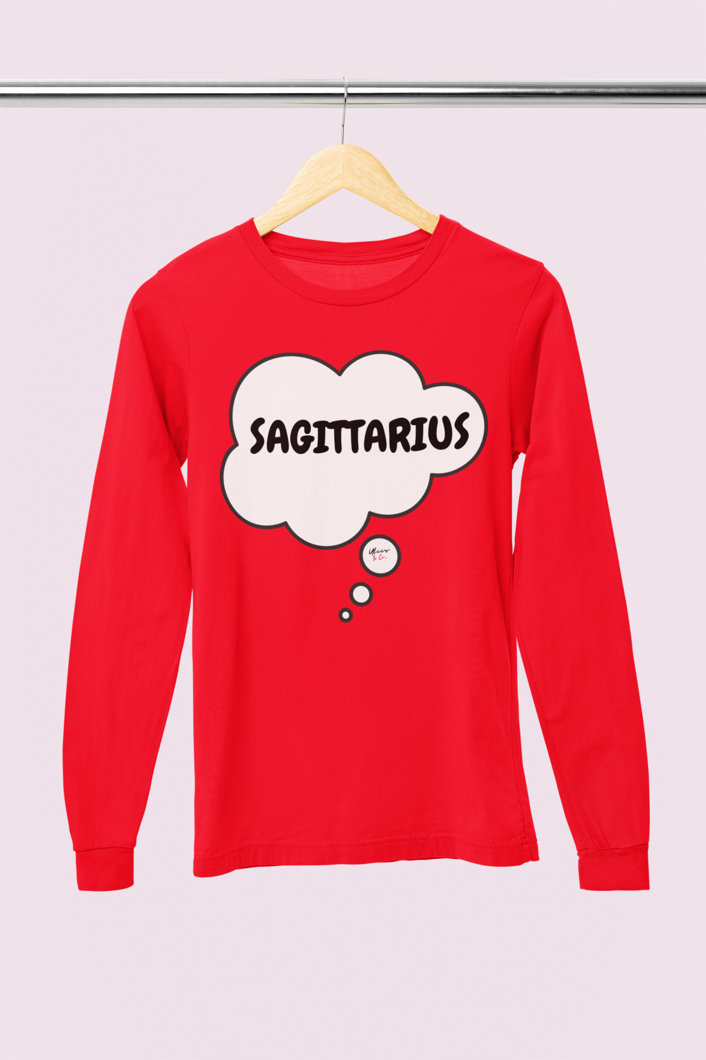 SAGITTARIUS ZODIAC SIGN LONG SLEEVE IN THOUGHT BUBBLE SAGITTARIUS HOROSCOPE BIRTHDAY SIGN GIFT FOR BIRTHDAY SAGITTARIUS SEASON SAGITTARIUS ASTROLOGY SIGN LONG SLEEVE TOP