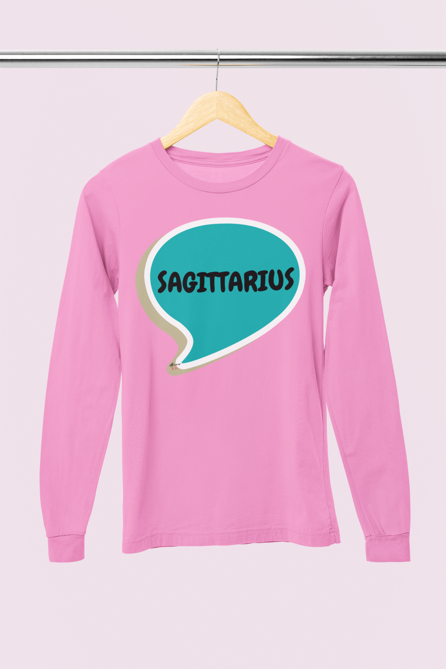 SAGITTARIUS ZODIAC SIGN LONG SLEEVE IN SPEECH BUBBLE SAGITTARIUS HOROSCOPE BIRTHDAY SIGN GIFT FOR BIRTHDAY SAGITTARIUS SEASON SAGITTARIUS ASTROLOGY SIGN LONG SLEEVE TOP