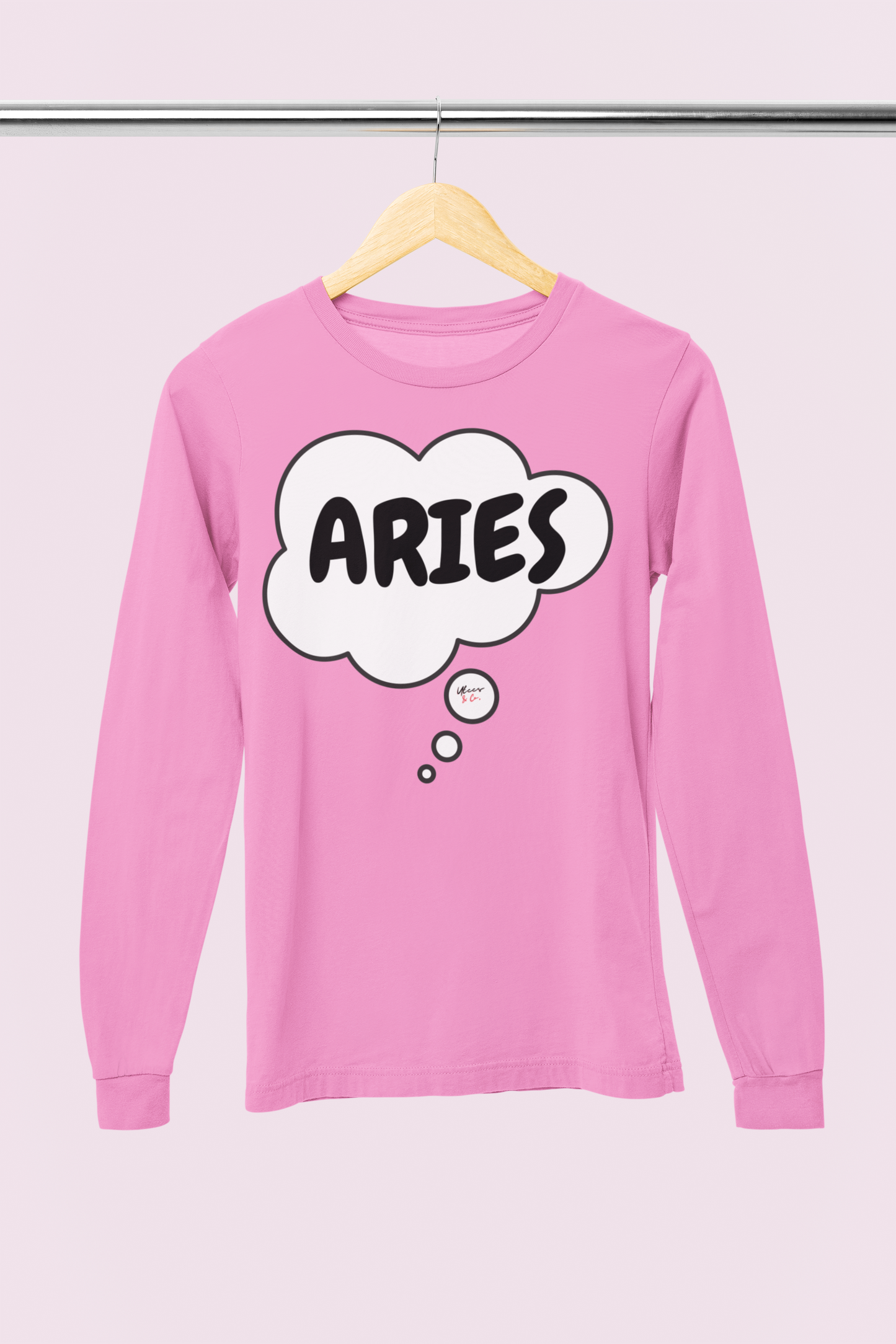 ARIES ZODIAC SIGN LONG SLEEVE IN THOUGHT BUBBLE UNISEX LONG SLEEVE TOP HOROSCOPE ARIES BIRTHDAY ZODIAC SIGN ASTRONOMY ARIES ZODIAC SIGN ARIES SEASON