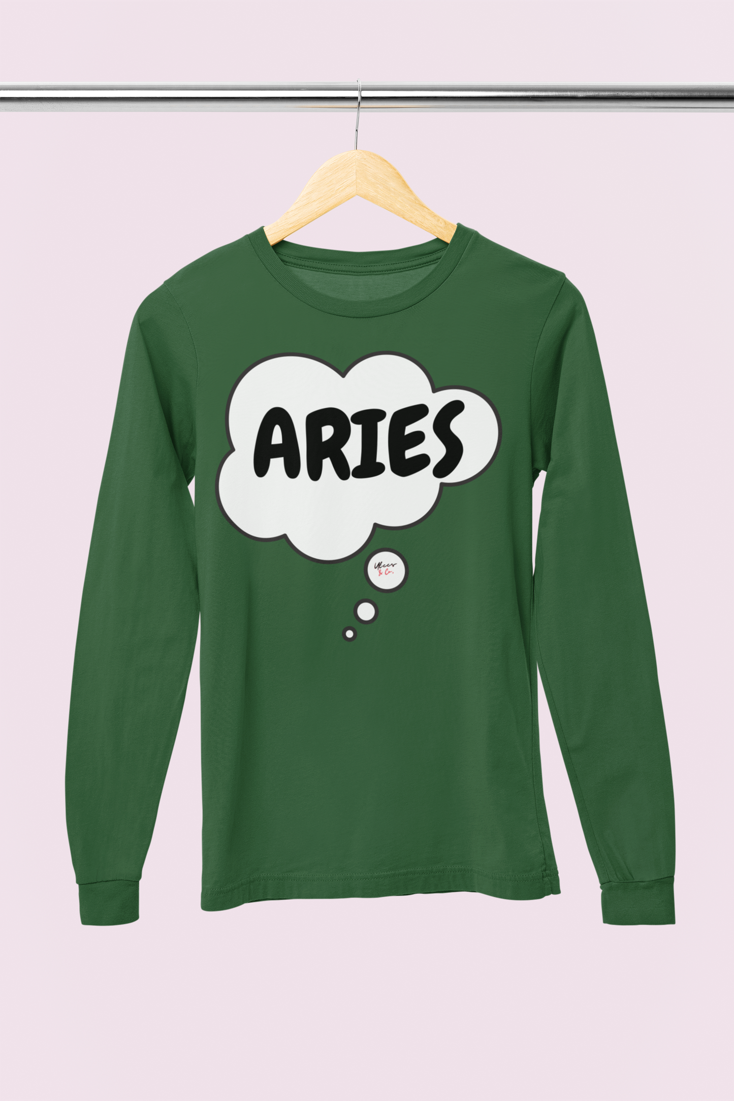 ARIES ZODIAC SIGN LONG SLEEVE IN THOUGHT BUBBLE UNISEX LONG SLEEVE TOP HOROSCOPE ARIES BIRTHDAY ZODIAC SIGN ASTRONOMY ARIES ZODIAC SIGN ARIES SEASON