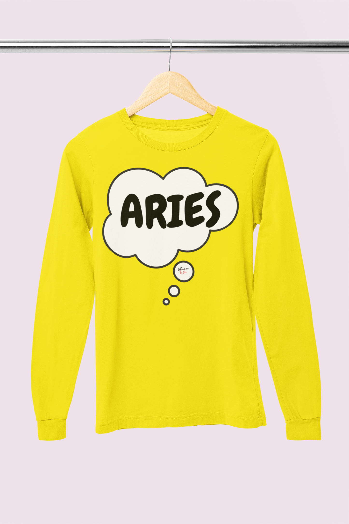 ARIES ZODIAC SIGN LONG SLEEVE IN THOUGHT BUBBLE UNISEX LONG SLEEVE TOP HOROSCOPE ARIES BIRTHDAY ZODIAC SIGN ASTRONOMY ARIES ZODIAC SIGN ARIES SEASON