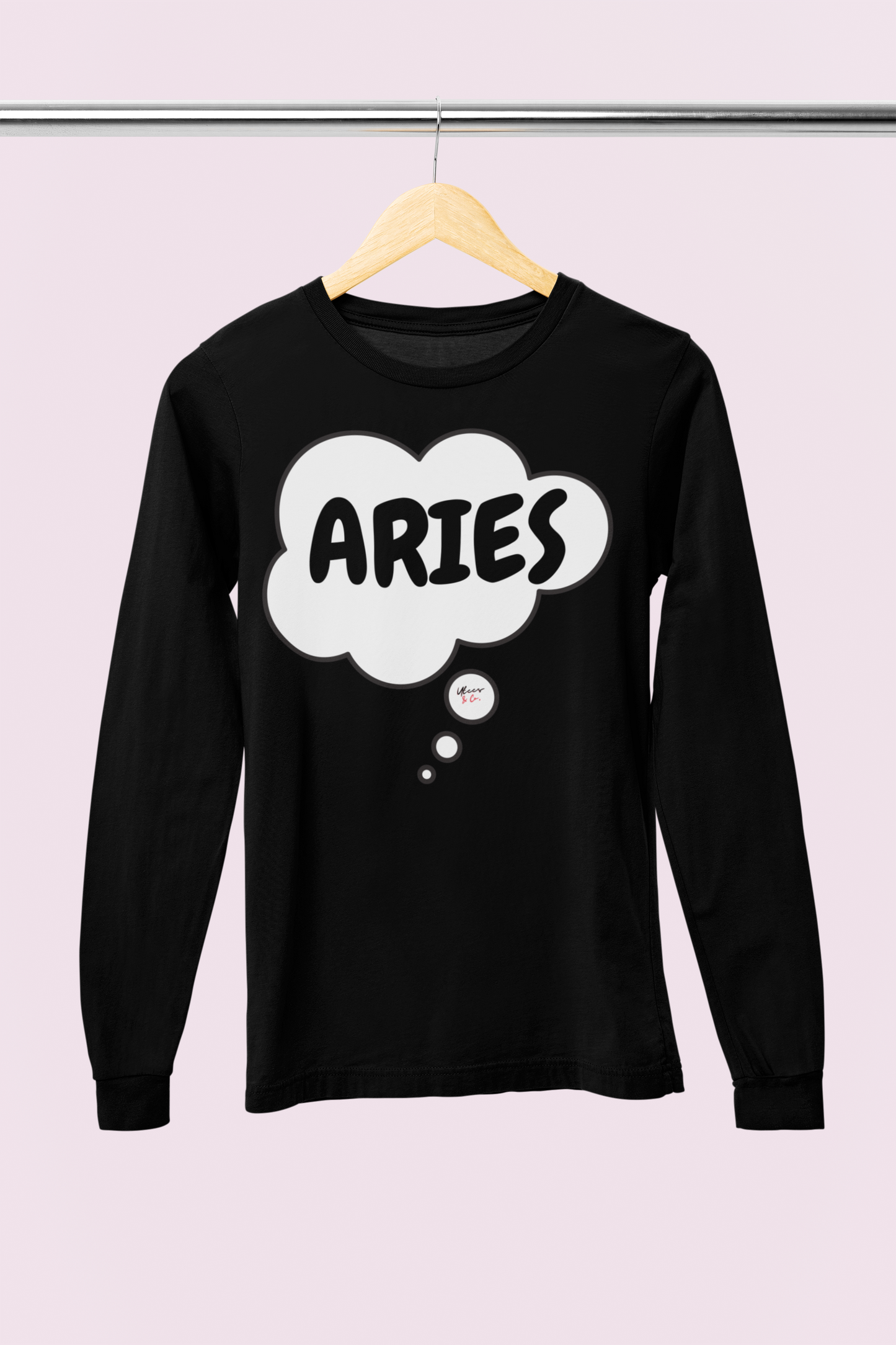 ARIES ZODIAC SIGN LONG SLEEVE IN THOUGHT BUBBLE UNISEX LONG SLEEVE TOP HOROSCOPE ARIES BIRTHDAY ZODIAC SIGN ASTRONOMY ARIES ZODIAC SIGN ARIES SEASON