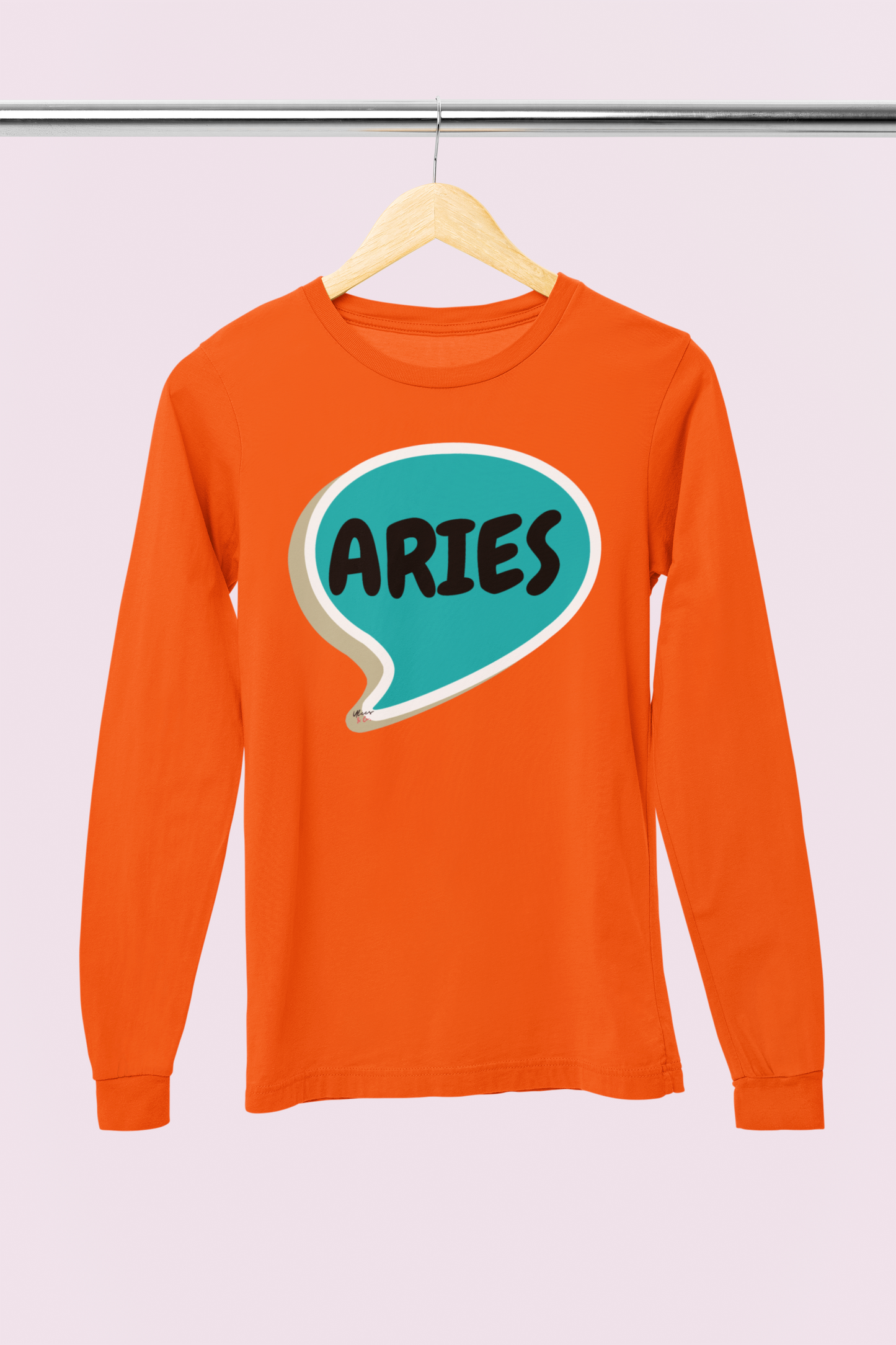 ARIES ZODIAC SIGN LONG SLEEVE IN SPEECH BUBBLE UNISEX LONG SLEEVE TOP HOROSCOPE ASTRONOMY ARIES SIGN ARIES SEASON ARIES BIRTHDAY SIGN