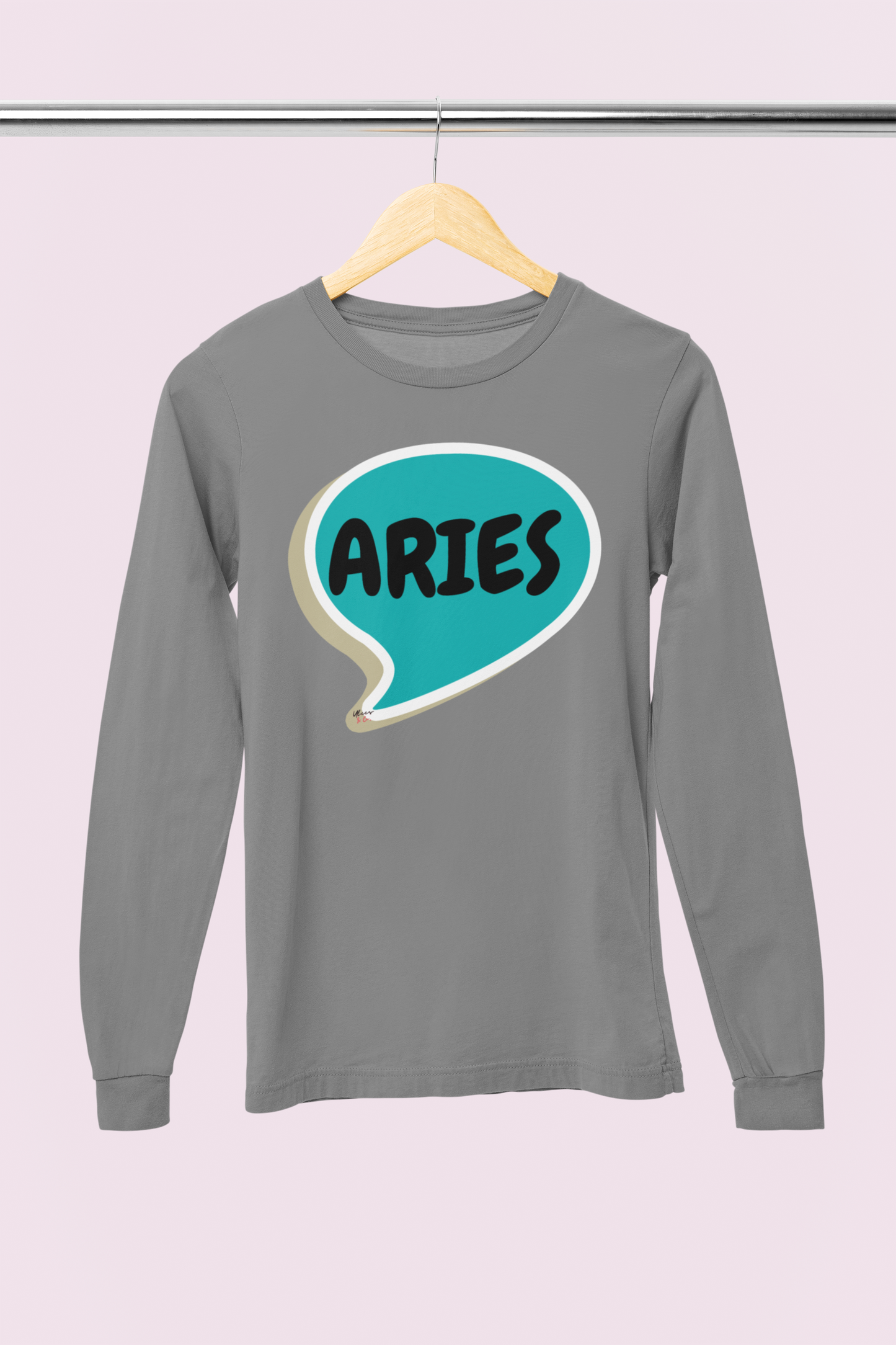 ARIES ZODIAC SIGN LONG SLEEVE IN SPEECH BUBBLE UNISEX LONG SLEEVE TOP HOROSCOPE ASTRONOMY ARIES SIGN ARIES SEASON ARIES BIRTHDAY SIGN