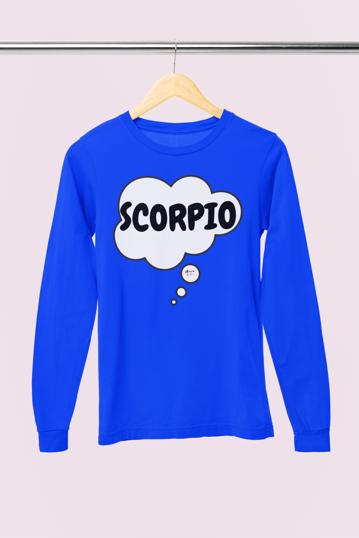 SCORPIO ZODIAC SIGN LONG SLEEVE IN THOUGHT BUBBLE SCORPIO HOROSCOPE BIRTHDAY SIGN GIFT FOR BIRTHDAY SCORPIO SEASON SCORPIO ASTROLOGY SIGN LONG SLEEVE TOP