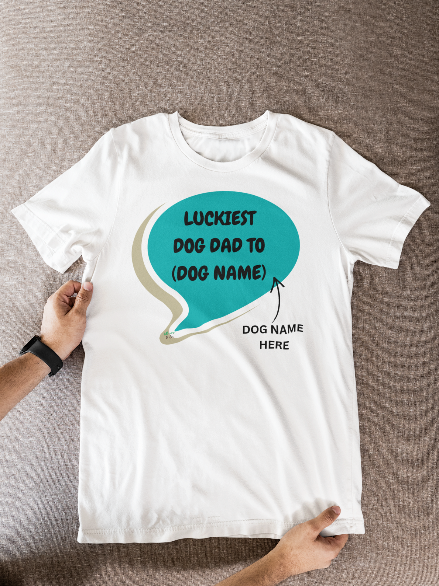 CUSTOM PET T-SHIRTS LUCKIEST DOG DAD TO... DOG SHIRTS PERSONALIZED DAD GIFT TEES FOR PET PARENTS UNIQUE DAD GIFT FOR HIM IN SPEECH BUBBLE GRAPHIC UNISEX T-SHIRT DAD BIRTHDAY GIFT FOR GRANDPA DAD GIFT FROM KIDS