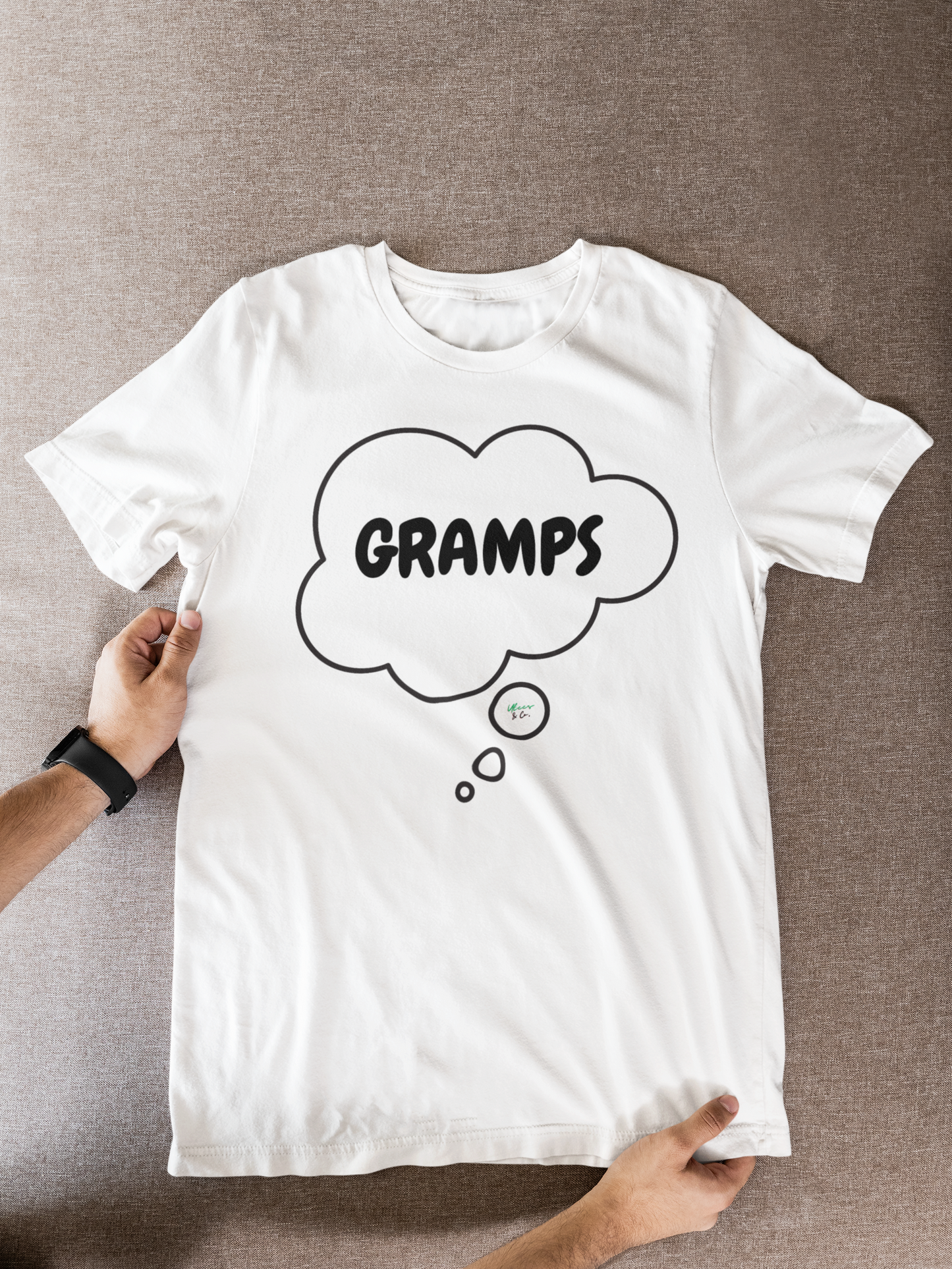 GRAMPS T-SHIRTS GIFT FOR GRAMPS TSHIRTS THANK YOU GRANDPA TSHIRTS FOR FIRST TIME GRAMPS SHIRTS BIRTHDAY GIFT FOR GRANDPA UNIQUE GRAPHIC UNISEX T-SHIRT IN THOUGHT BUBBLE GIFT NEW GRANDPA GIFT FROM KIDS FOR GRAMPS TEES FOR FATHER'S DAY DAD GIFT IDEA