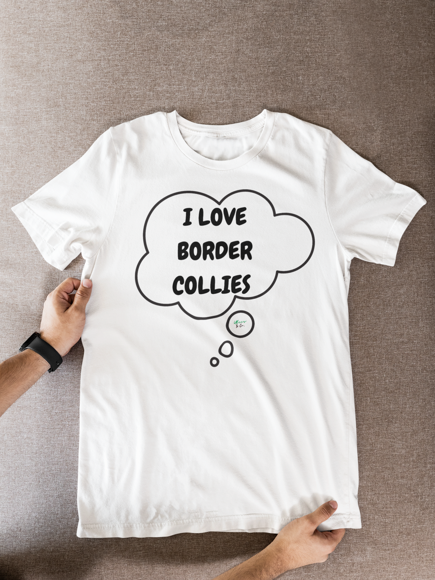 I LOVE BORDER COLLIES T-SHIRT UNIQUE GRAPHIC UNISEX THOUGHT BUBBLE DESIGN SHIRT STREETWEAR FASHION PET GIFTS DOG MOM TEE SHIRTS FOR WOMEN DOG DAD GIFT FOR MEN CLOTHING BRAND PET PARENTS