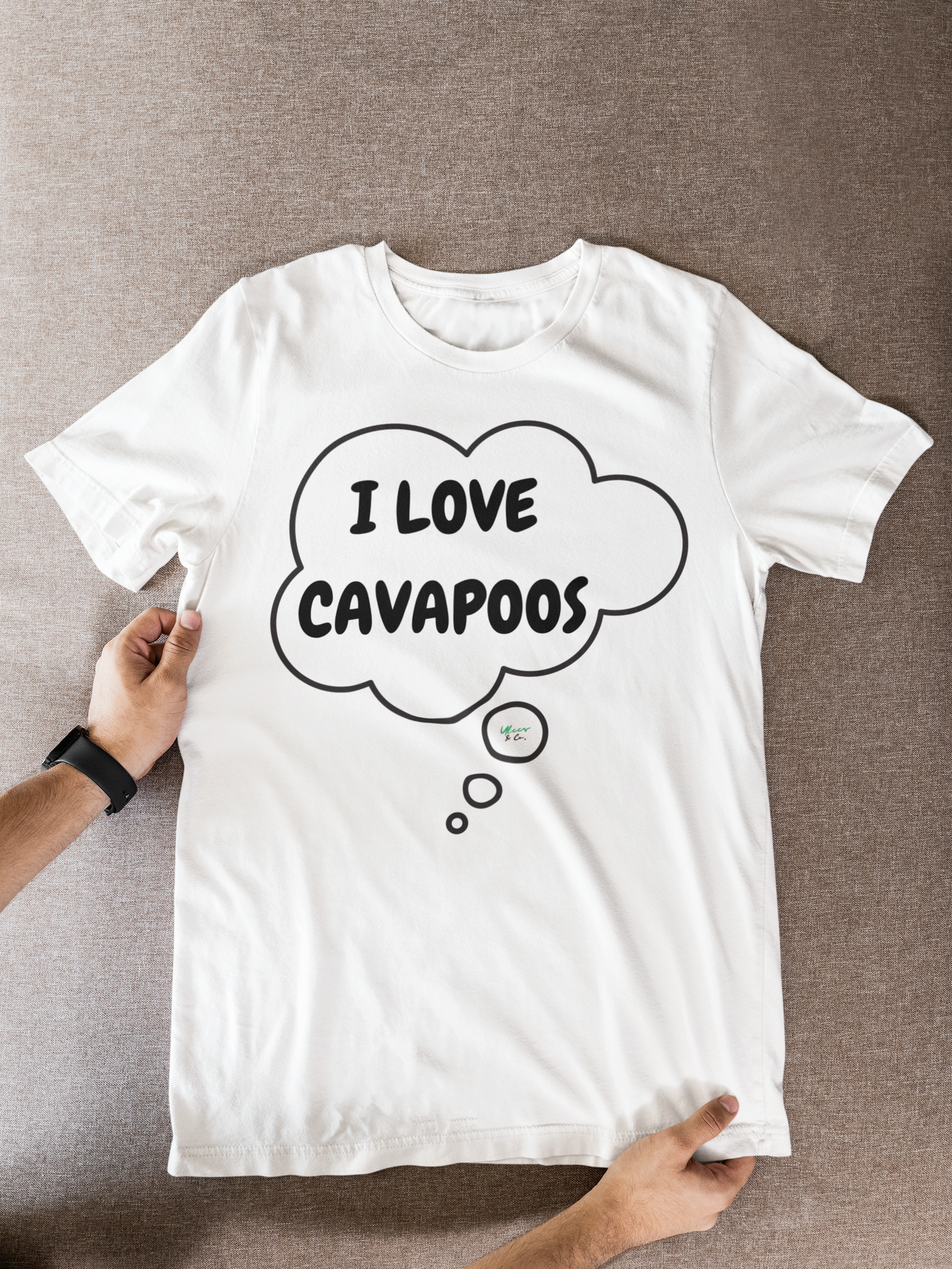 I LOVE CAVAPOOS T-SHIRT UNIQUE GRAPHIC UNISEX THOUGHT BUBBLE DESIGN SHIRT STREETWEAR FASHION PET GIFTS DOG MOM TEE SHIRTS FOR WOMEN DOG DAD GIFT FOR MEN CLOTHING BRAND PET PARENTS