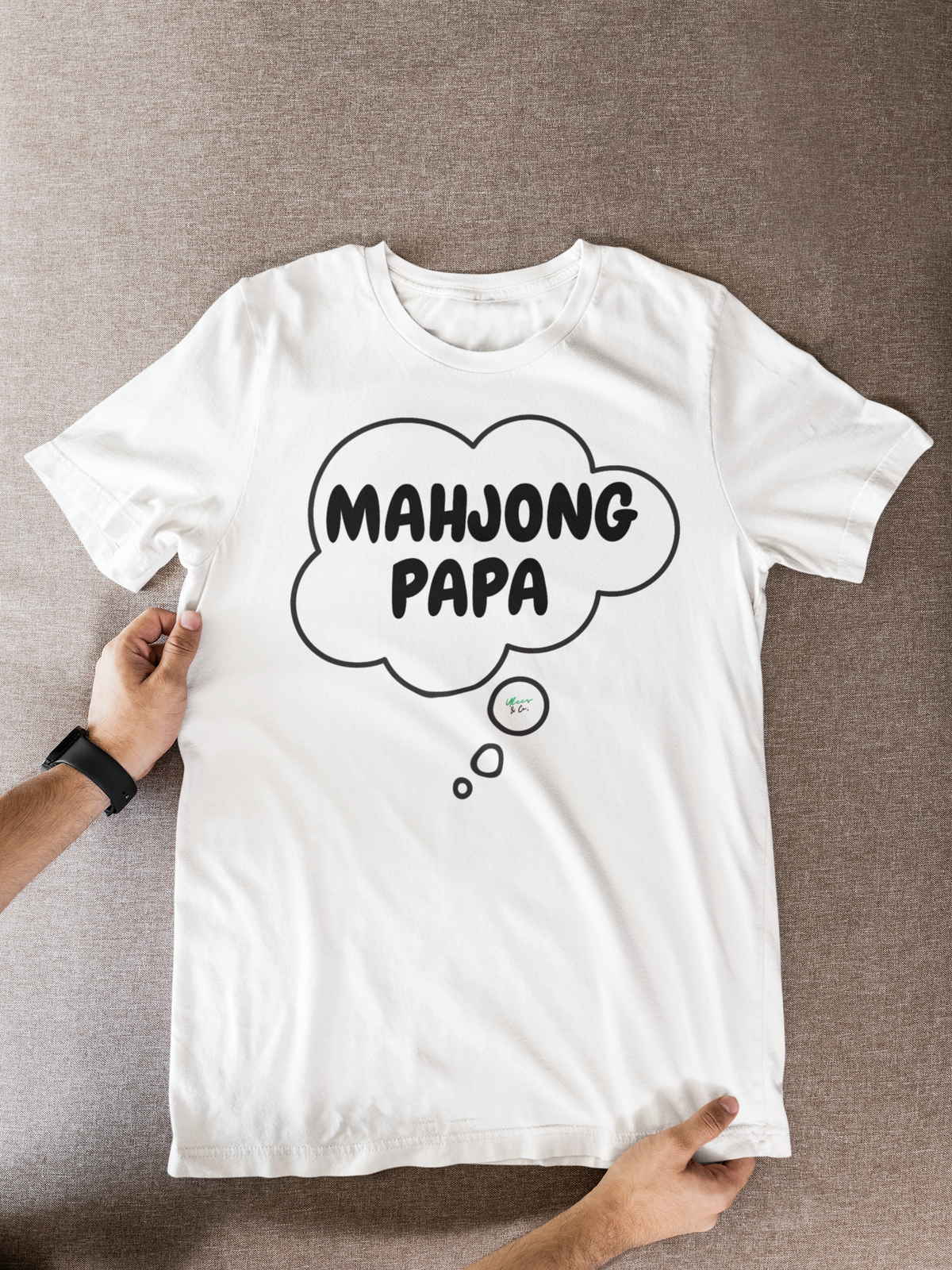 MAHJONG PAPA T-SHIRT UNIQUE GRAPHIC UNISEX THOUGHT BUBBLE DESIGN SHIRT GRANDPA TEES MAHJONG GAME TEES GIFT T-SHIRT GRAMPS MAHJONG PLAYERS SHIRTS BIRTHDAY GIFT FOR MEN CLOTHING BRAND