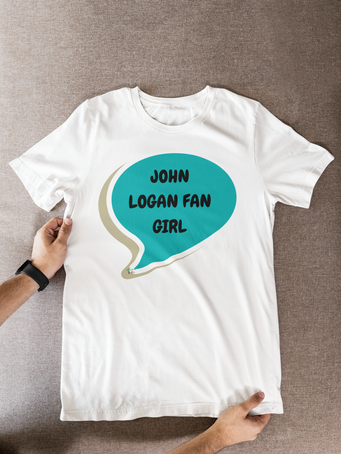 JOHN LOGAN FAN GIRL T-SHIRT HOCKEY PLAYER UNIQUE GRAPHIC UNISEX SPEECH BUBBLE SHIRT STREETWEAR FASHION OFF CAMPUS TEES OFF CAMPUS SERIES HOCKEY TEAM TEES BIRTHDAY GIFTS FOR WOMEN GIFT FOR MEN