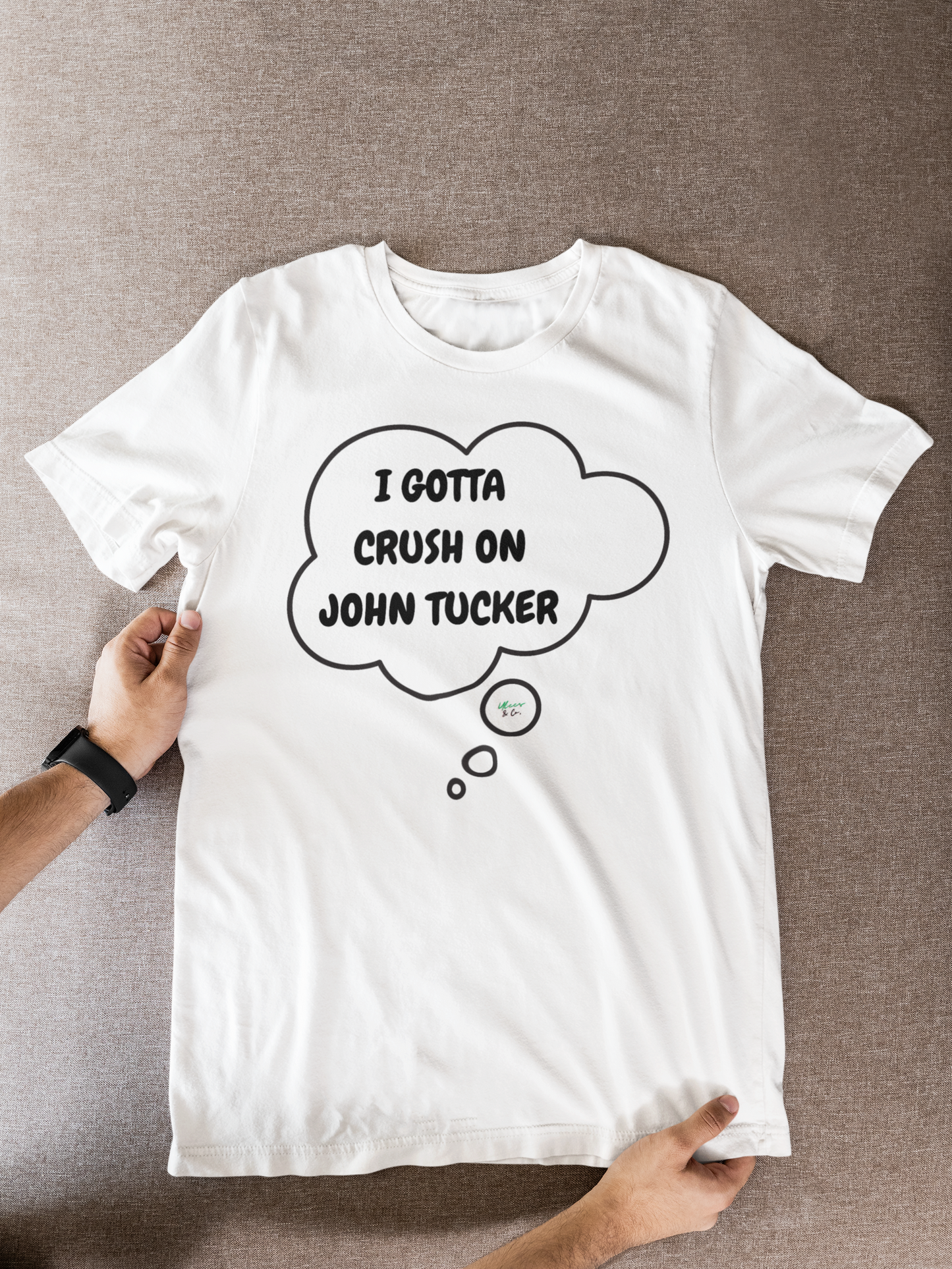 I GOTTA CRUSH ON JOHN TUCKER T-SHIRT HOCKEY PLAYER UNIQUE GRAPHIC UNISEX THOUGHT BUBBLE SHIRT STREETWEAR FASHION OFF CAMPUS TEES OFF CAMPUS SERIES HOCKEY TEAM TEES BIRTHDAY GIFTS FOR WOMEN GIFT FOR MEN
