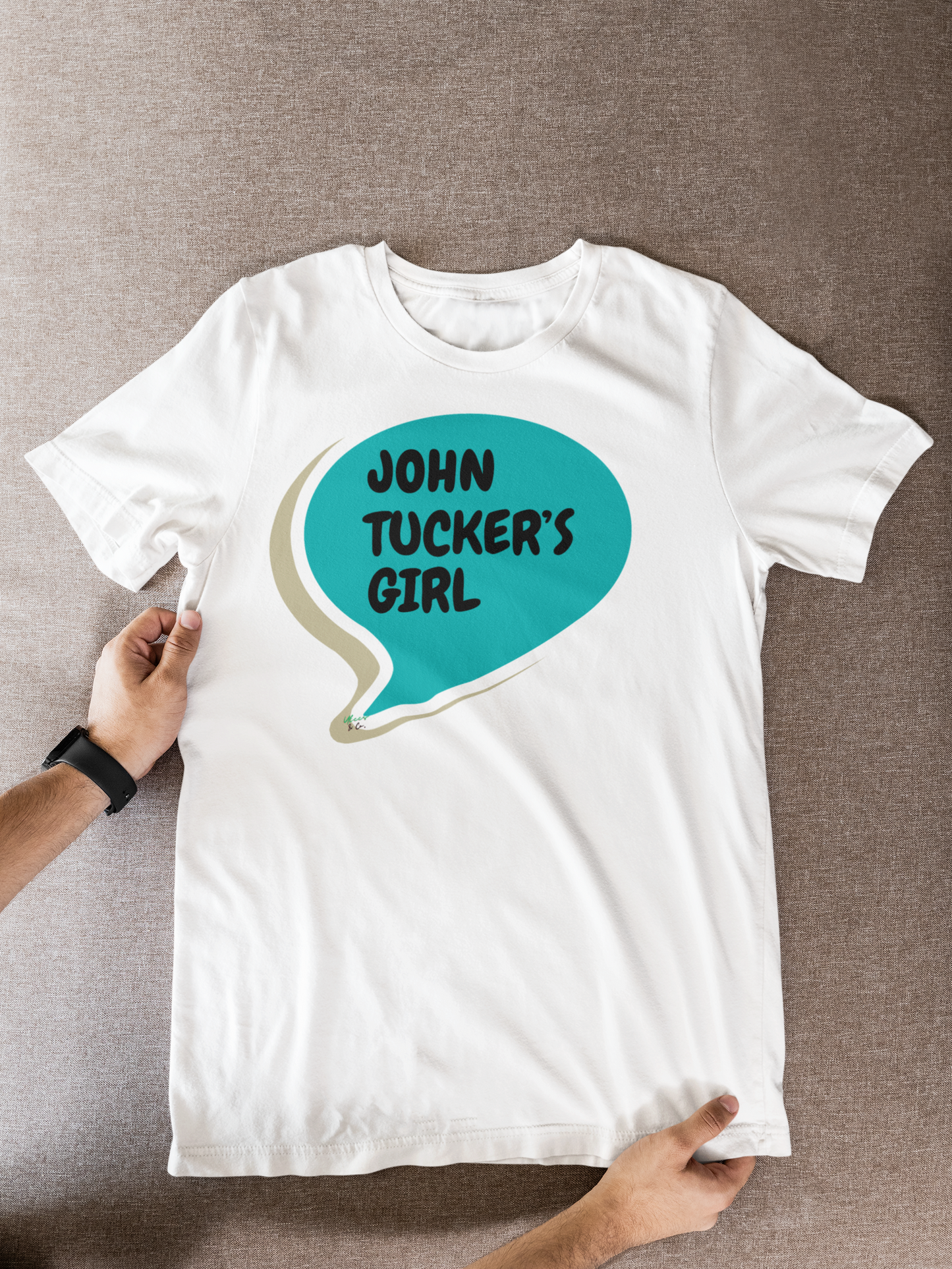 JOHN TUCKER'S GIRL T-SHIRT HOCKEY PLAYER UNIQUE GRAPHIC UNISEX SPEECH BUBBLE SHIRT STREETWEAR FASHION OFF CAMPUS TEES OFF CAMPUS SERIES FOR HOCKEY TEAM FANS T-SHIRT GARRETT GRAHAM CHARACTER TEES GIFTS FOR WOMEN