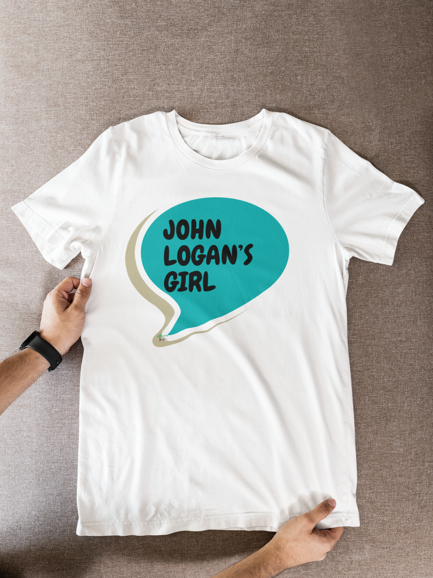 JOHN LOGAN'S GIRL T-SHIRT HOCKEY PLAYER UNIQUE GRAPHIC UNISEX SPEECH BUBBLE SHIRT STREETWEAR FASHION OFF CAMPUS TEES OFF CAMPUS SERIES FOR HOCKEY TEAM FANS T-SHIRT GARRETT GRAHAM CHARACTER TEES GIFTS FOR WOMEN