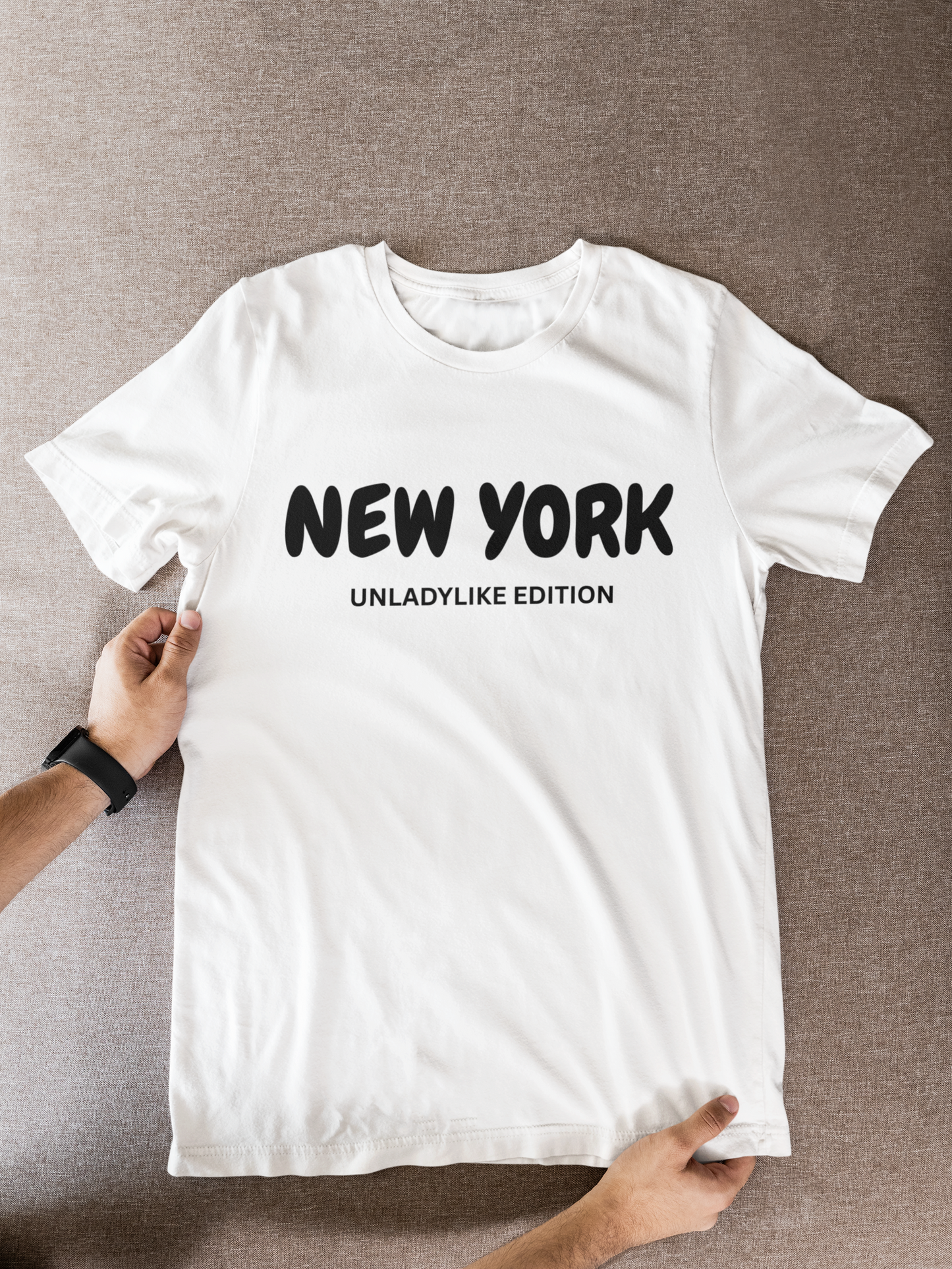 NEW YORK (UNLADYLIKE EDITION) T-SHIRT UNIQUE GRAPHIC UNISEX TEXT ONLY SHIRT STREETWEAR FASHION NEW YORK KNICKS TEES NBA CHAMPIONSHIP T-SHIRT NEW YORK CHAMPS BIRTHDAY GIFTS FOR WOMEN GIFT FOR MEN CLOTHING BRAND