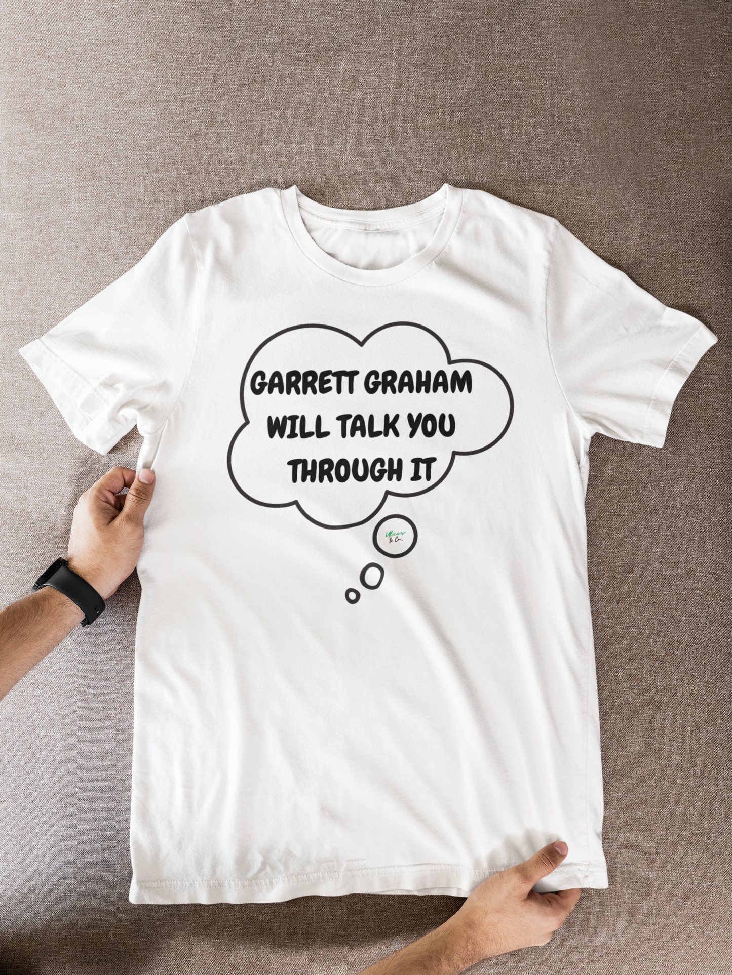 GARRETT GRAHAM WILL TALK YOU THROUGH IT T-SHIRT HOCKEY PLAYER UNIQUE GRAPHIC UNISEX THOUGHT BUBBLE SHIRT STREETWEAR FASHION OFF CAMPUS TEES OFF CAMPUS SERIES FOR HOCKEY TEAM FANS T-SHIRT GARRETT GRAHAM CHARACTER TEES GIFTS FOR WOMEN