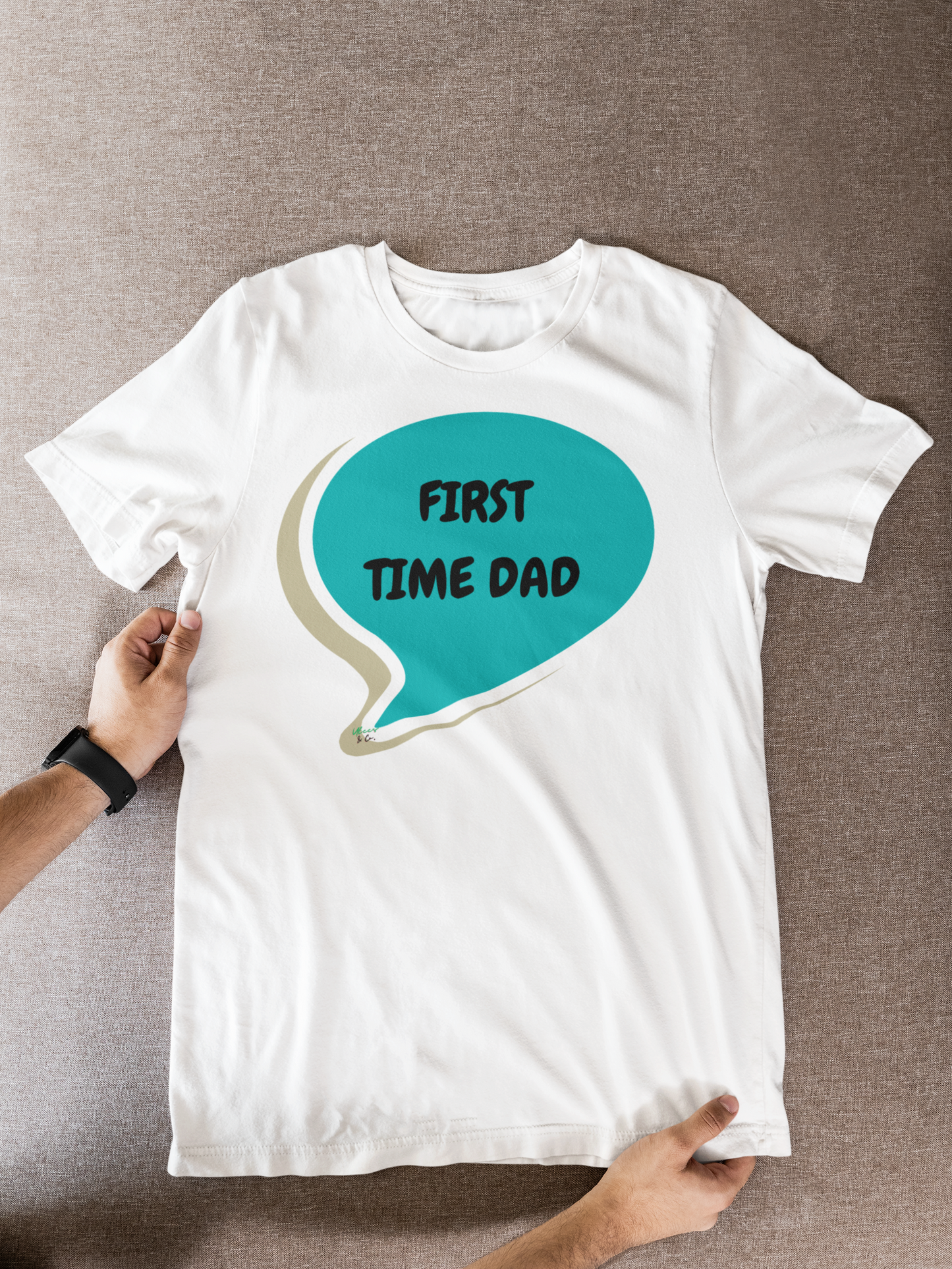 FIRST TIME DAD IN SPEECH BUBBLE GRAPHIC UNISEX T-SHIRT FATHER'S DAY TEES FATHER'S DAY GIFT FOR MEN SHIRTS GIFTS FOR NEW FATHER TSHIRTS GIFTS FOR MEN CELEBRATION GIFTS