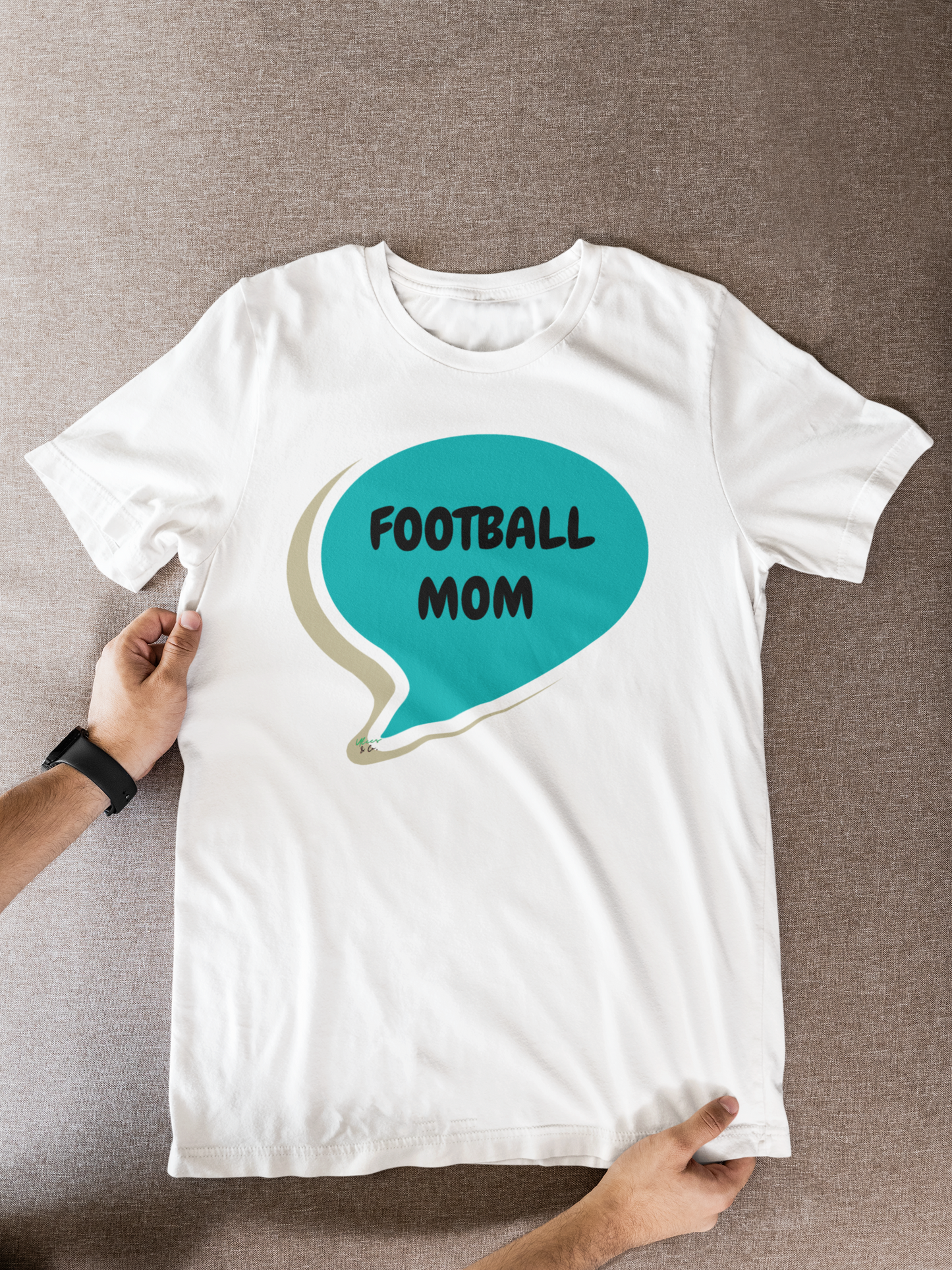 FOOTBALL MOM IN THOUGHT BUBBLE GRAPHIC UNISEX T-SHIRT MOTHER'S DAY TEES GIFT FOR WOMAN MOMS SHIRTS GIFTS FOOTBALL MOM TSHIRTS GIFT FOR MOMS SHIRTS FOR AUNTS TEES FOR SISTERS GIFT FOR DAUGHTER