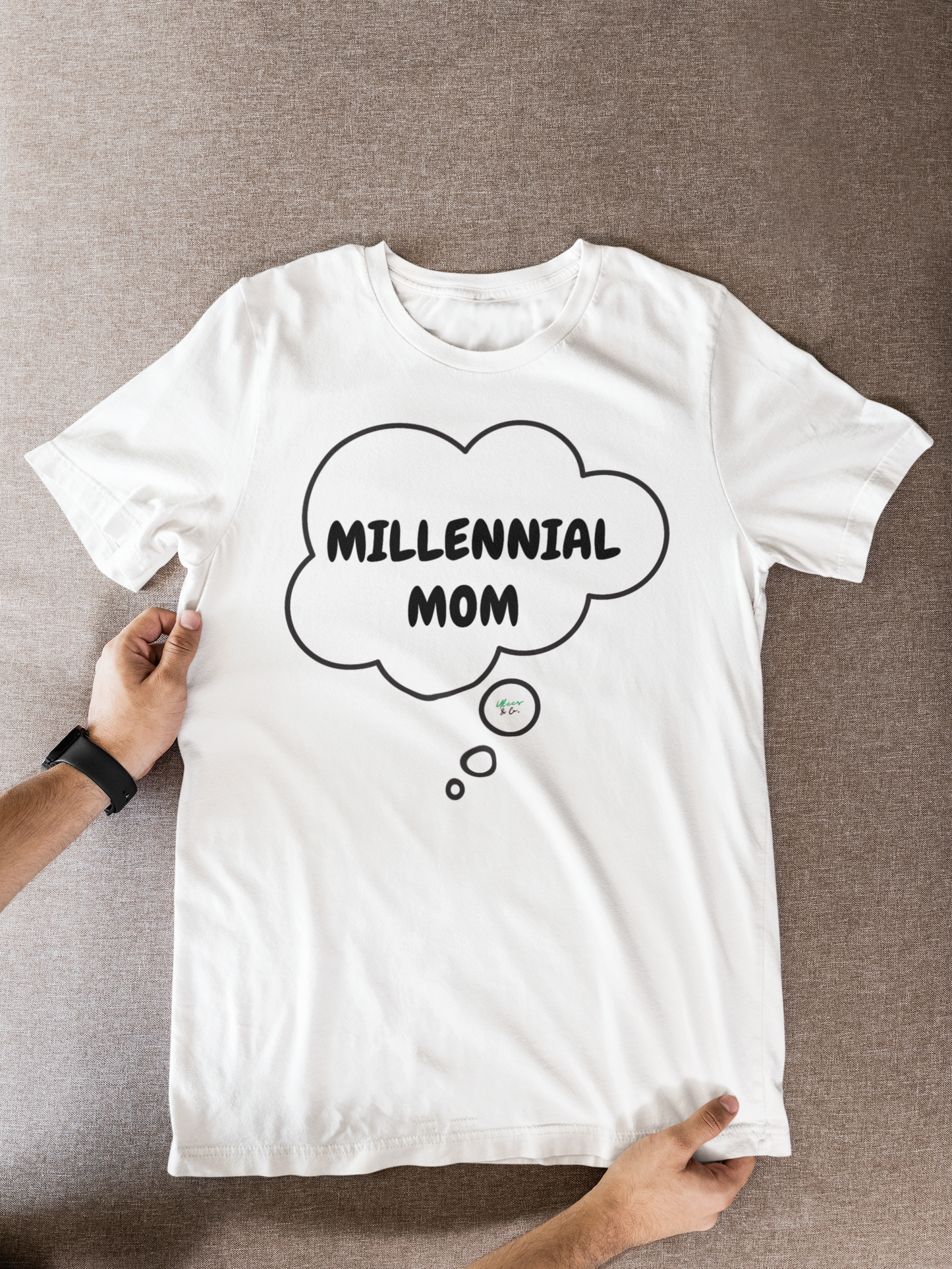 MILLENNIAL MOM IN THOUGHT BUBBLE GRAPHIC UNISEX T-SHIRT MILLENNIAL HUMOR TEES GIFT FOR MOMS SHIRTS GIFTS FOR MILLENNIAL OUTFITS TSHIRTS GIFTS FOR MILLENNIAL MOTHERS QUOTES GIFTS BIRTHDAY GIFT MOM