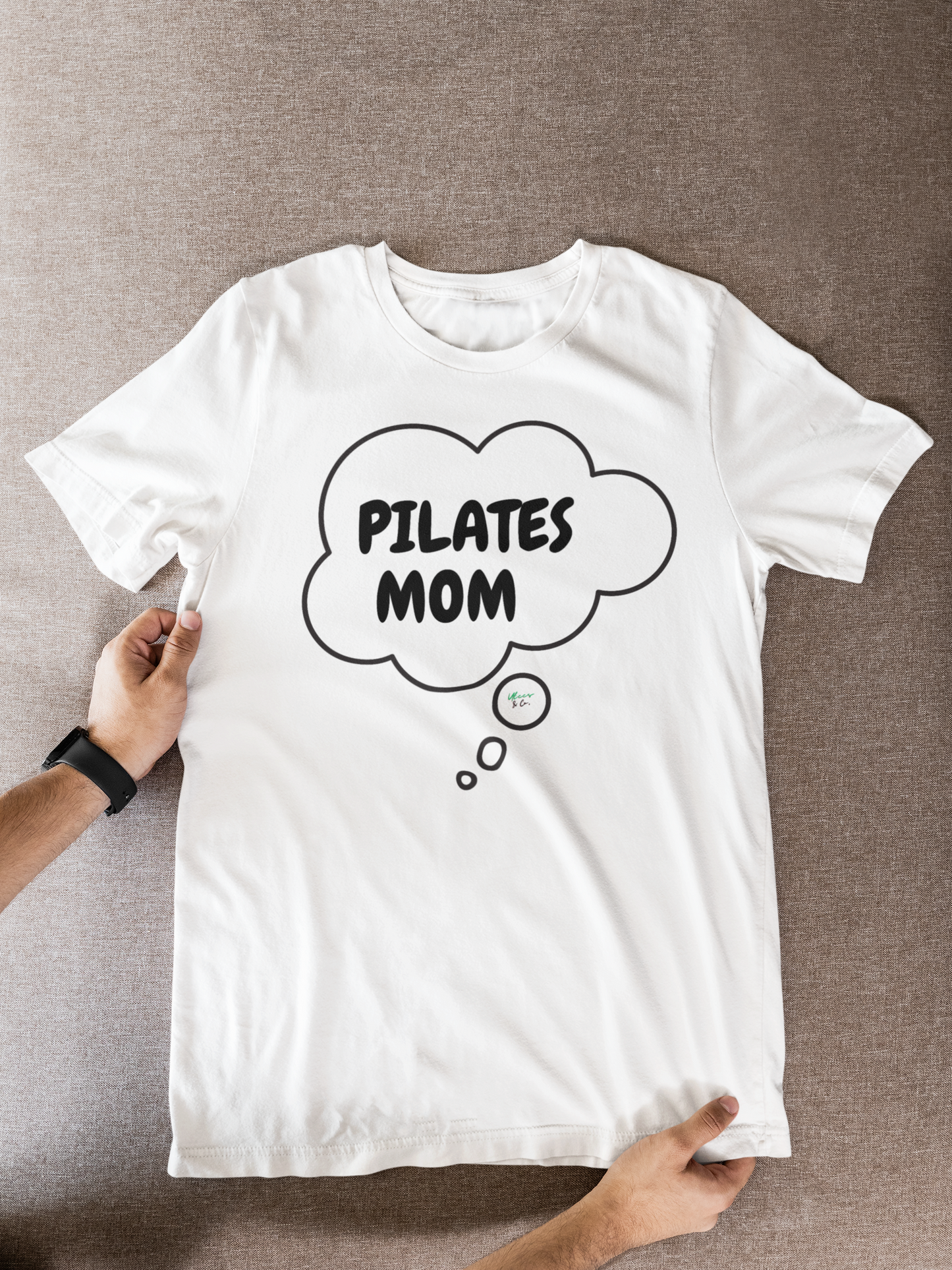 PILATES T-SHIRT PILATES MOM GRAPHIC UNISEX T-SHIRT PILATES TEE FOR MOTHERS IN THOUGHT BUBBLE EXERCISE SHIRTS FOR WOMEN BIRTHDAY TEE FOR MOM UNIQUE GIFT FOR HER GIFT FOR MOM