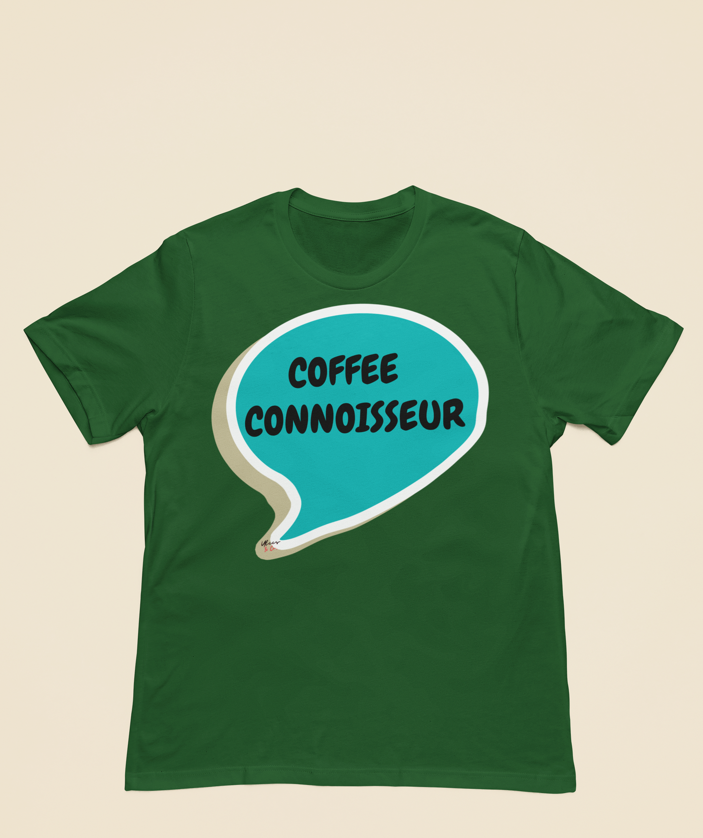 COFFEE CONNOISSEUR T-SHIRT IN SPEECH BUBBLE GIFT FOR COFFEE LOVER TSHIRT FOR COFFEE DRINKER