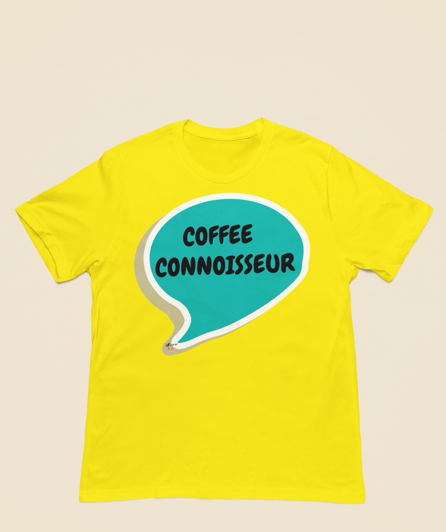 COFFEE CONNOISSEUR T-SHIRT IN SPEECH BUBBLE GIFT FOR COFFEE LOVER TSHIRT FOR COFFEE DRINKER