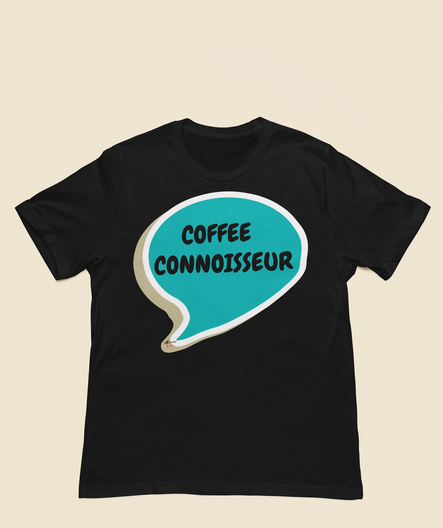 COFFEE CONNOISSEUR T-SHIRT IN SPEECH BUBBLE GIFT FOR COFFEE LOVER TSHIRT FOR COFFEE DRINKER