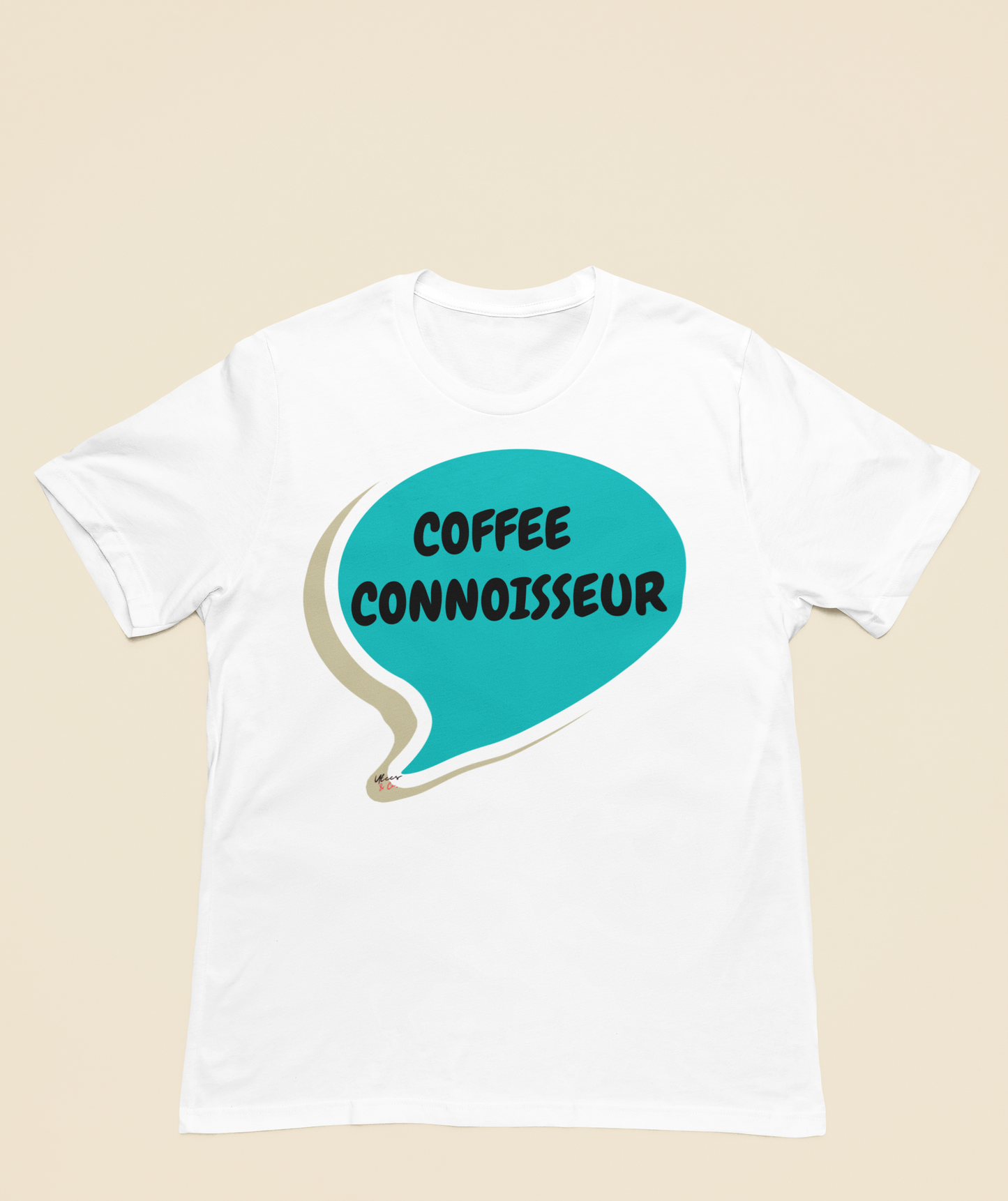 COFFEE CONNOISSEUR T-SHIRT IN SPEECH BUBBLE GIFT FOR COFFEE LOVER TSHIRT FOR COFFEE DRINKER