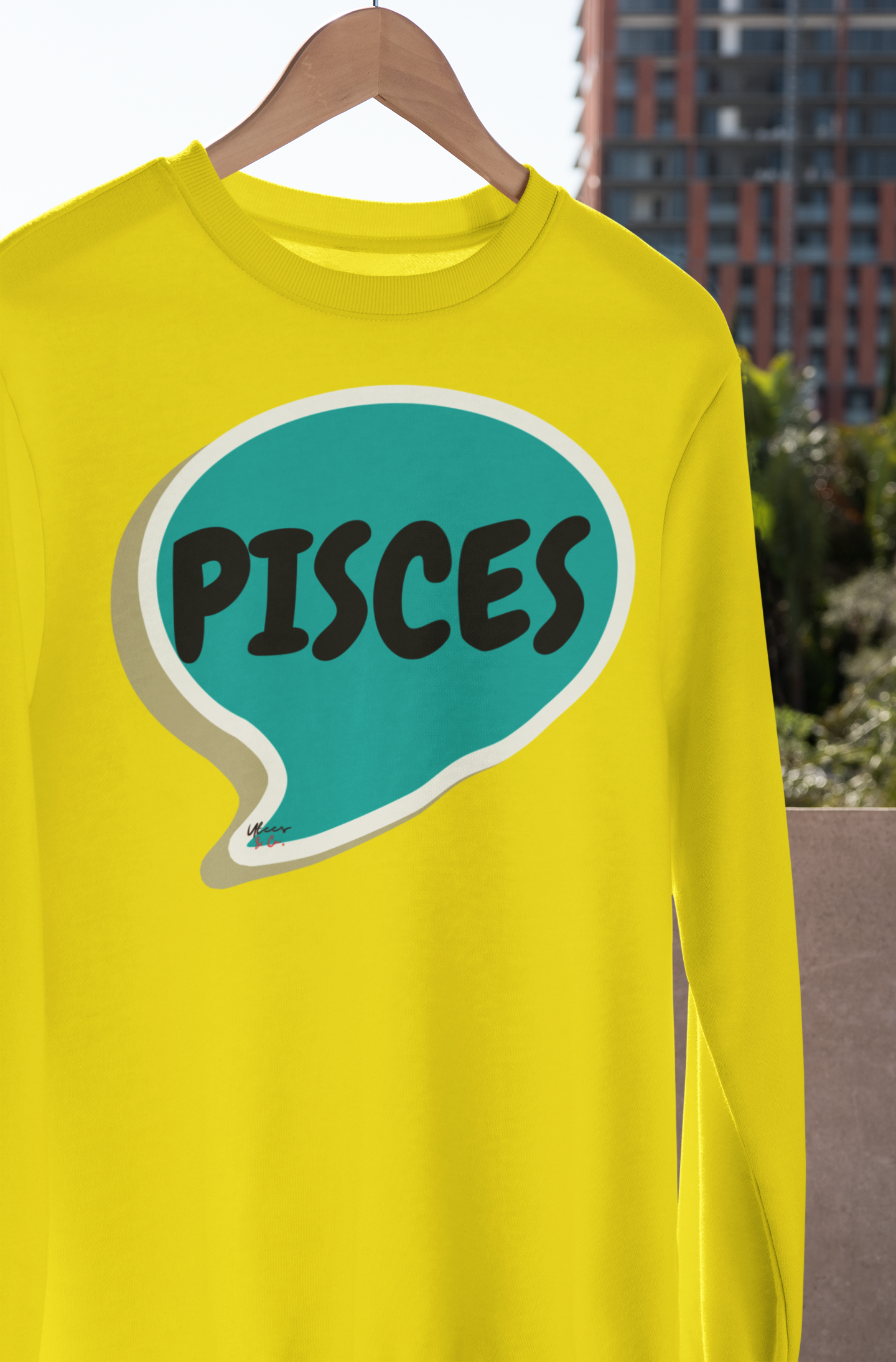 PISCES ZODIAC SIGN IN SPEECH BUBBLE UNISEX CREWNECK PULLOVER SWEATSHIRT HOROSCOPE PISCES ZODIAC SIGNS SWEATER ASTRONOMY PISCES SIGNS SWEATSHIRT PISCES ZODIAC SYMBOLS SWEATSHIRT PISCES SIGN ZODIAC SEASON