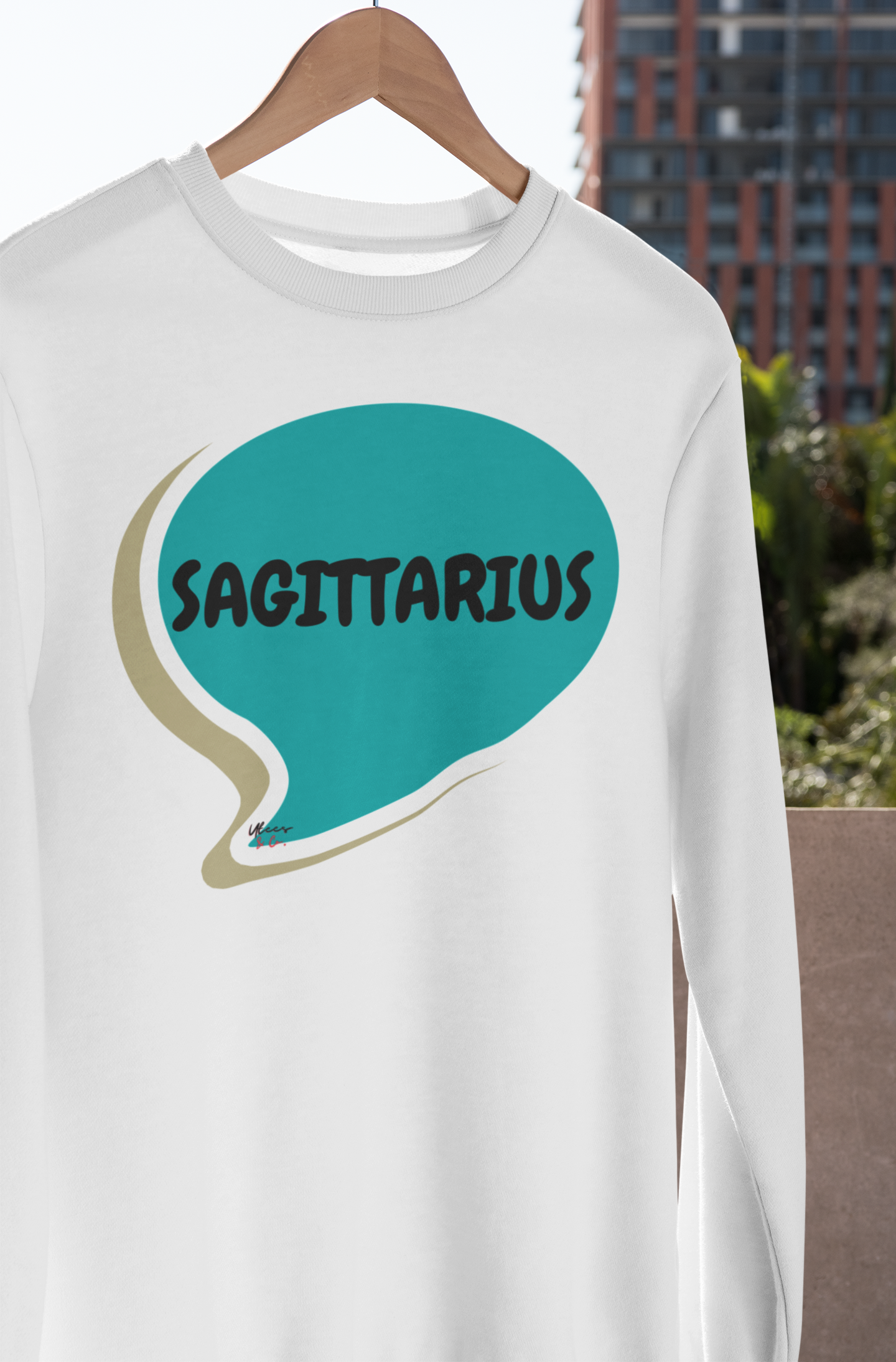 SAGITTARIUS ZODIAC SIGN IN SPEECH BUBBLE UNISEX CREWNECK PULLOVER SWEATSHIRT SAGITTARIUS ZODIAC SIGN TRENDY SWEATERS BIRTHDAY SAGITTARIUS ZODIAC SIGN GIFT SAGITTARIUS ZODIAC SYMBOLS SWEATSHIRT SAGITTARIUS ZODIAC SEASON