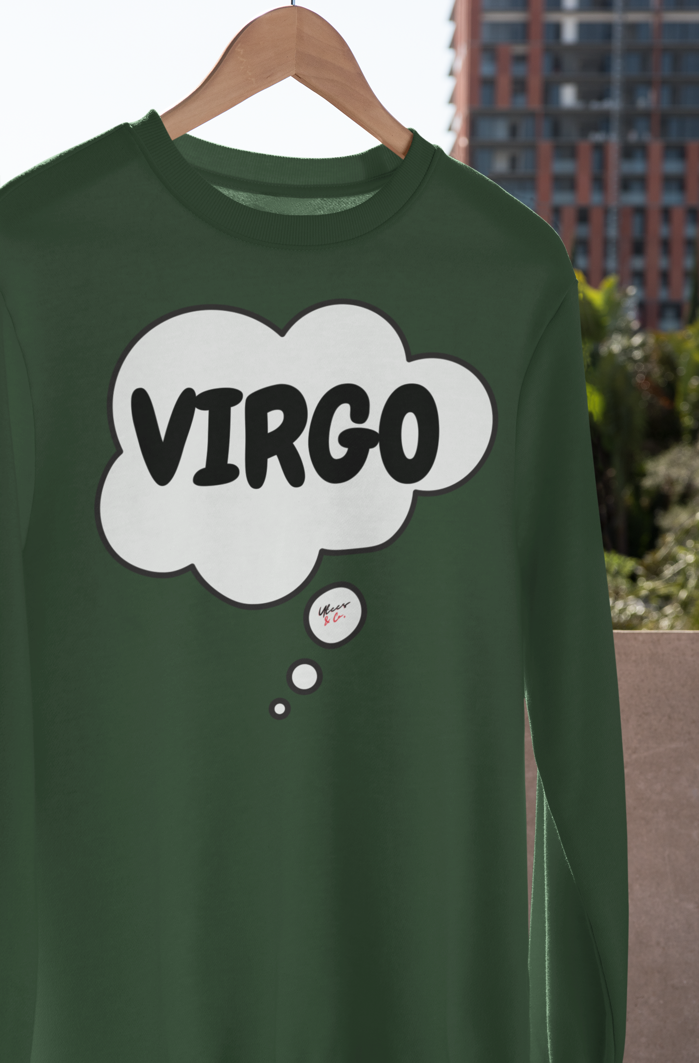 VIRGO ZODIAC SIGN IN THOUGHT BUBBLE UNISEX CREWNECK PULLOVER SWEATSHIRT VIRGO ZODIAC SIGN TRENDY SWEATERS BIRTHDAY VIRGO ZODIAC SIGN GIFT VIRGO ZODIAC SYMBOLS SWEATSHIRT VIRGO ZODIAC SEASON