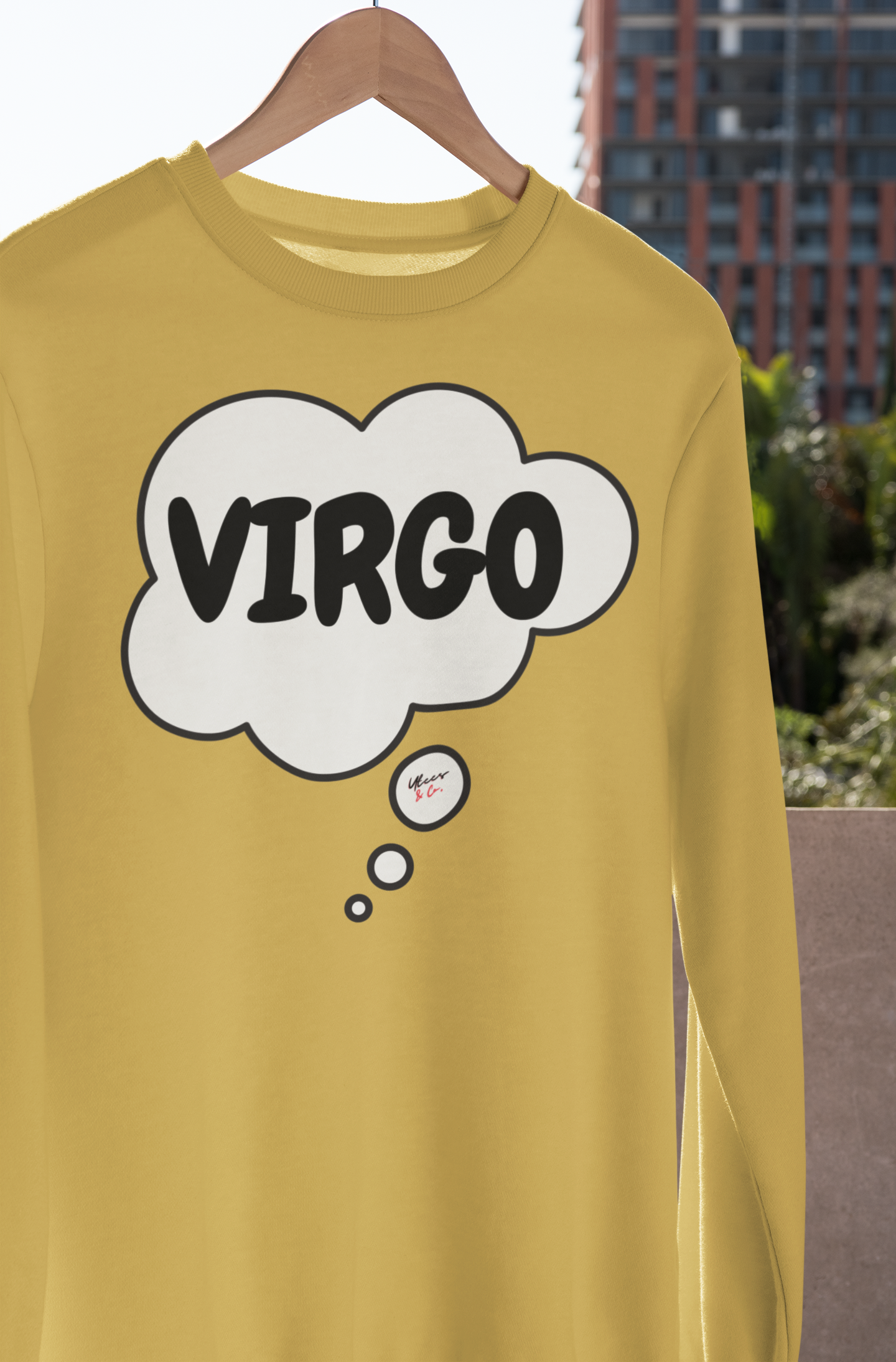 VIRGO ZODIAC SIGN IN THOUGHT BUBBLE UNISEX CREWNECK PULLOVER SWEATSHIRT VIRGO ZODIAC SIGN TRENDY SWEATERS BIRTHDAY VIRGO ZODIAC SIGN GIFT VIRGO ZODIAC SYMBOLS SWEATSHIRT VIRGO ZODIAC SEASON