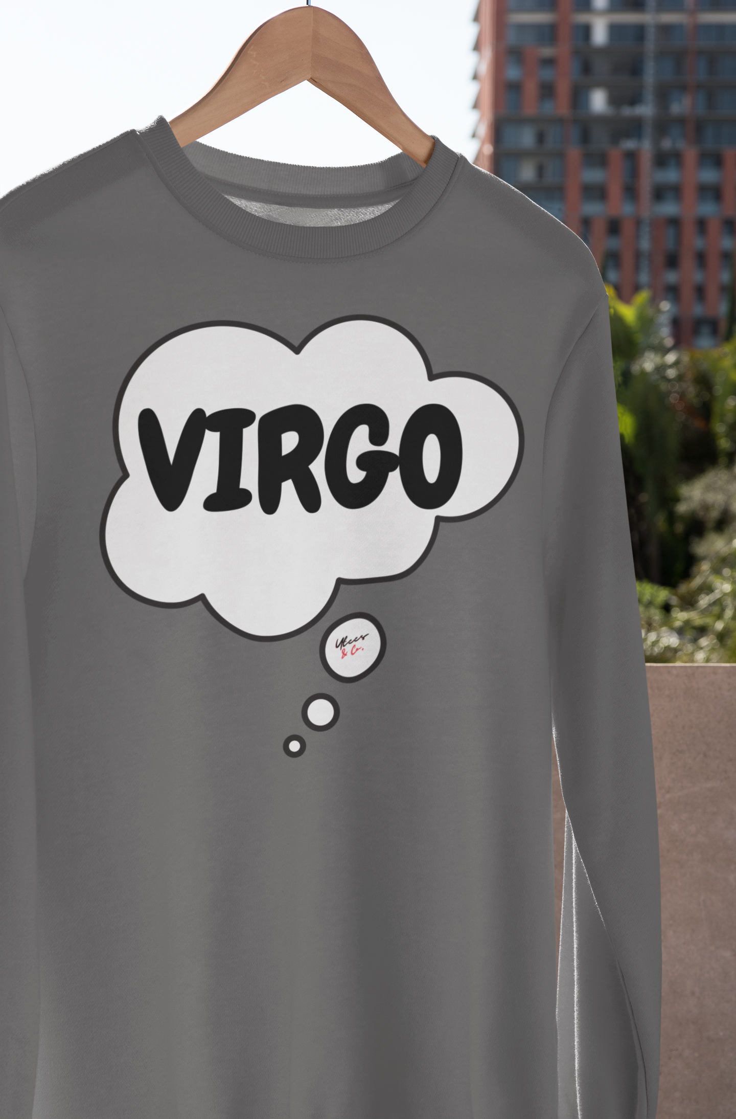 VIRGO ZODIAC SIGN IN THOUGHT BUBBLE UNISEX CREWNECK PULLOVER SWEATSHIRT VIRGO ZODIAC SIGN TRENDY SWEATERS BIRTHDAY VIRGO ZODIAC SIGN GIFT VIRGO ZODIAC SYMBOLS SWEATSHIRT VIRGO ZODIAC SEASON