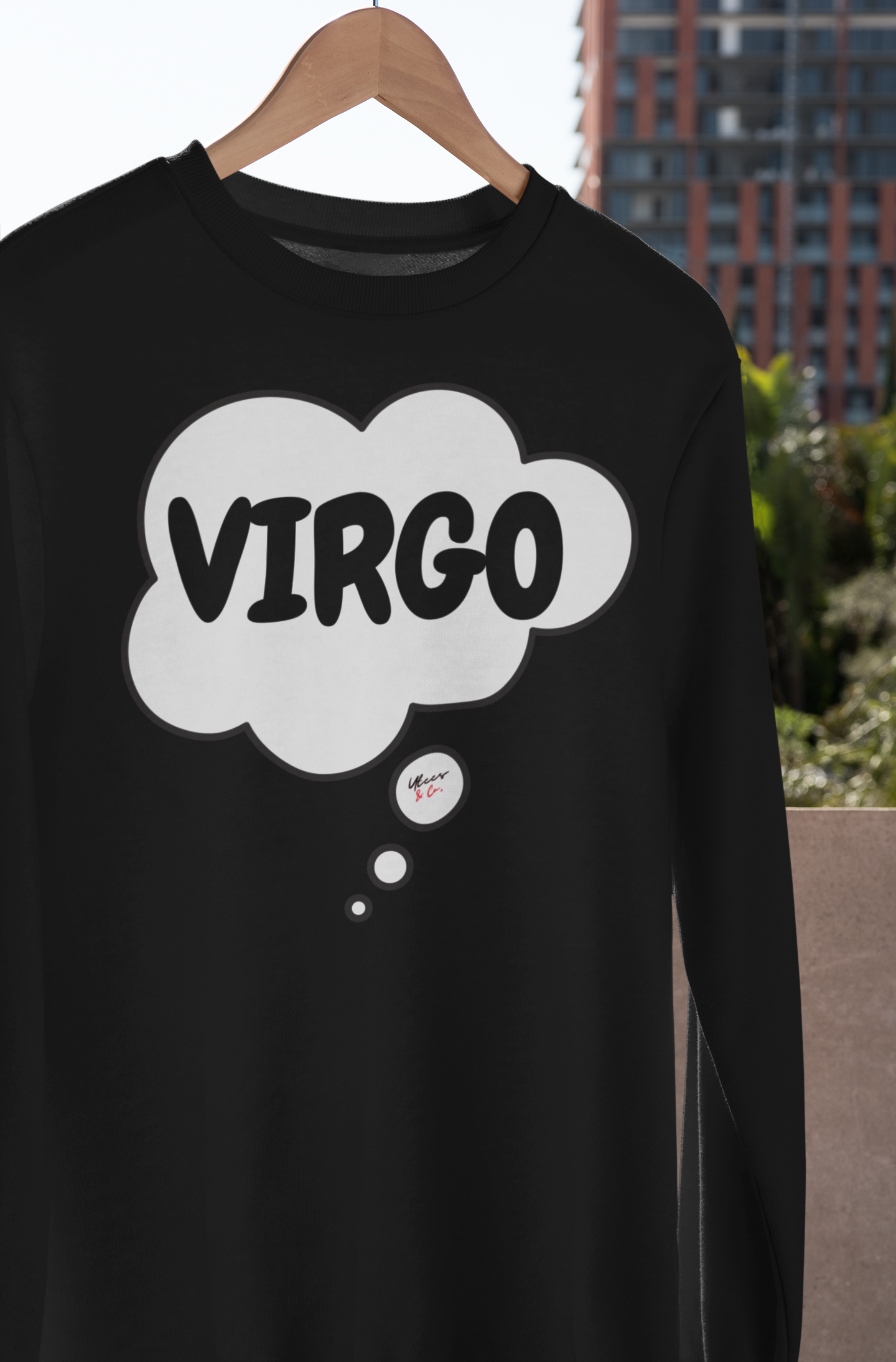 VIRGO ZODIAC SIGN IN THOUGHT BUBBLE UNISEX CREWNECK PULLOVER SWEATSHIRT VIRGO ZODIAC SIGN TRENDY SWEATERS BIRTHDAY VIRGO ZODIAC SIGN GIFT VIRGO ZODIAC SYMBOLS SWEATSHIRT VIRGO ZODIAC SEASON