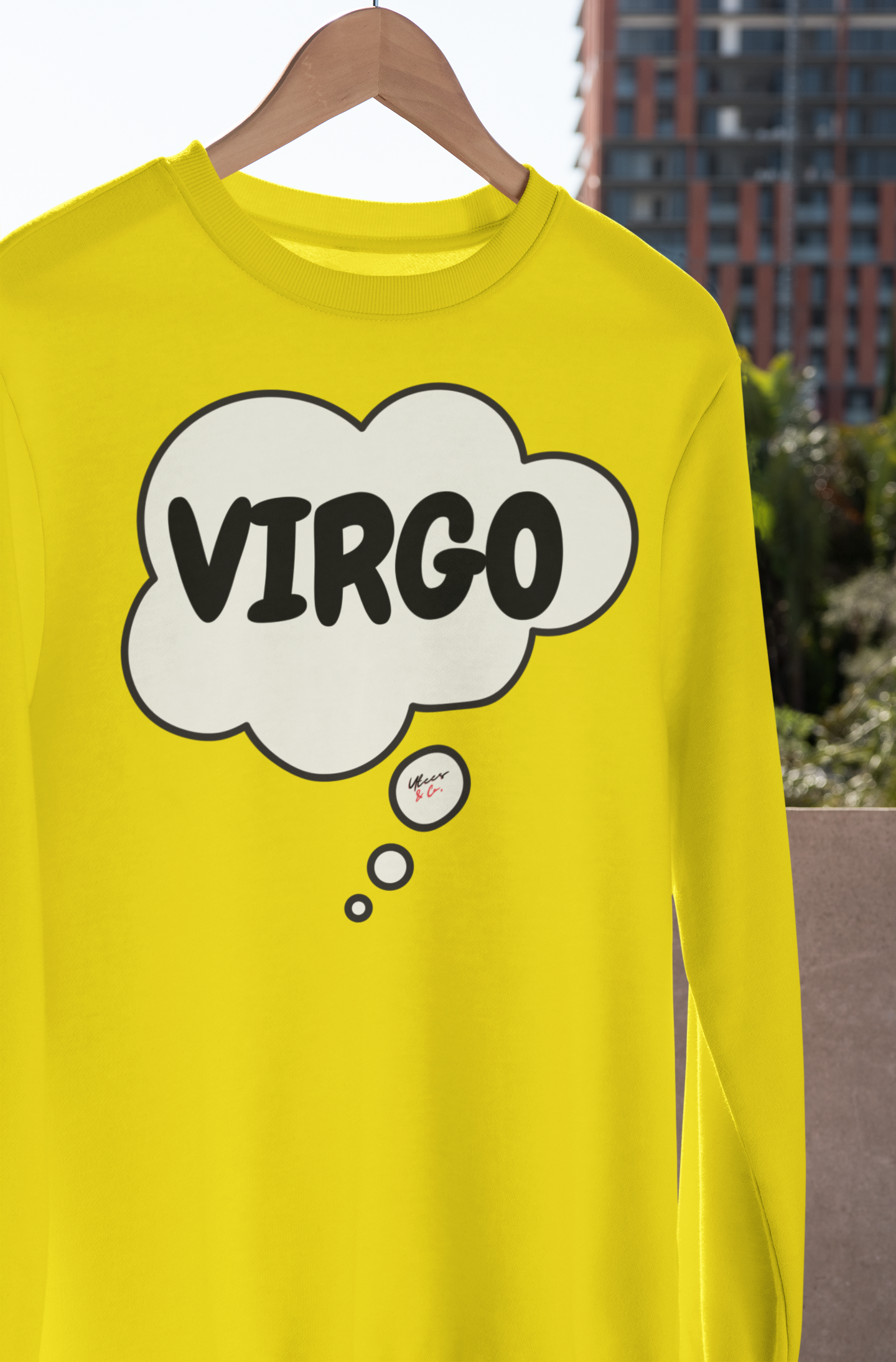 VIRGO ZODIAC SIGN IN THOUGHT BUBBLE UNISEX CREWNECK PULLOVER SWEATSHIRT VIRGO ZODIAC SIGN TRENDY SWEATERS BIRTHDAY VIRGO ZODIAC SIGN GIFT VIRGO ZODIAC SYMBOLS SWEATSHIRT VIRGO ZODIAC SEASON