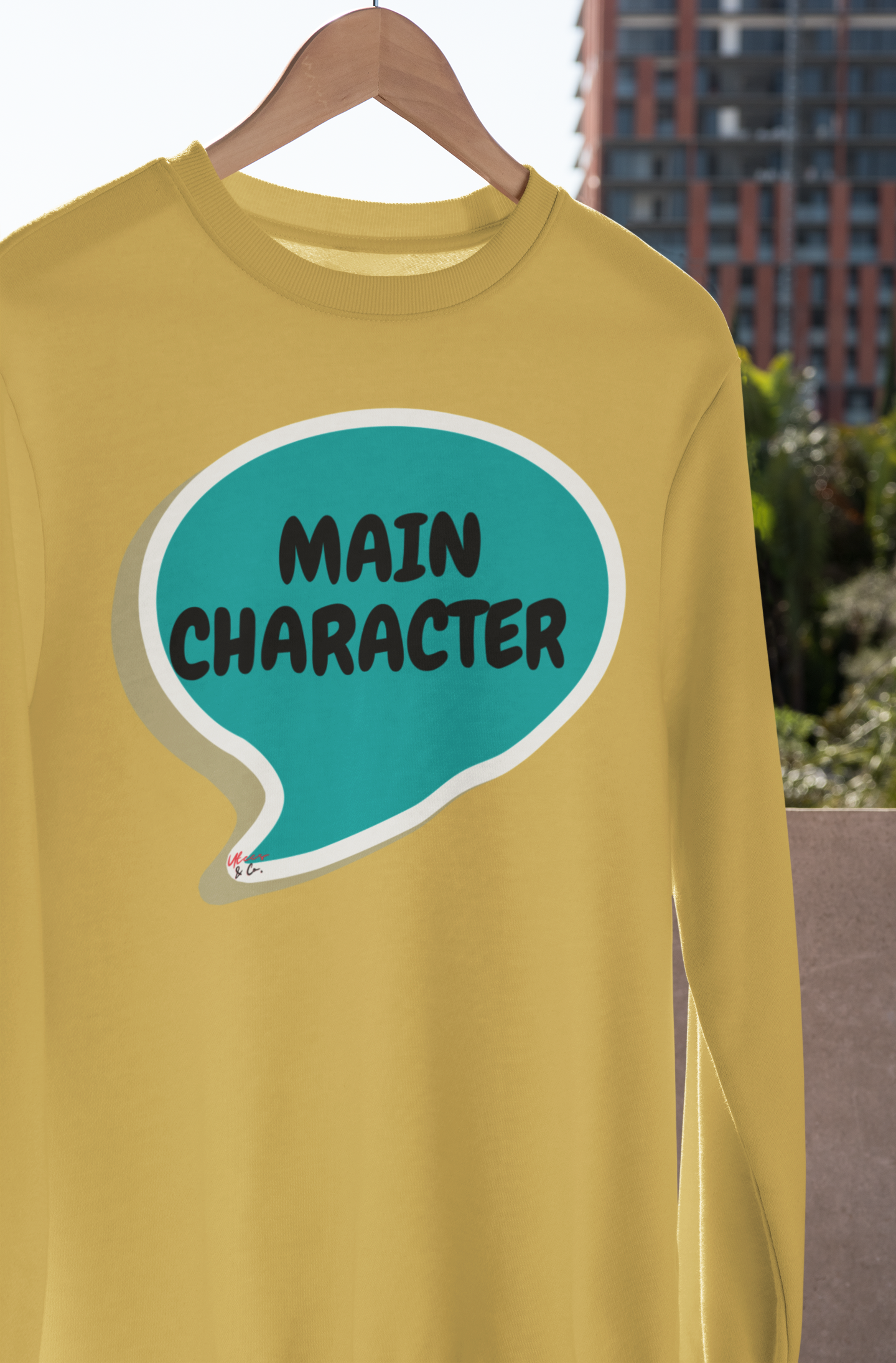 MAIN CHARACTER IN A SPEECH BUBBLE FUNNY SAYINGS SWEATSHIRT MOTIVATIONAL SWEATERS FOR WOMEN INSPIRATIONAL SWEATSHIRTS FOR MEN SARCASTIC SAYINGS IN UNISEX CREWNECK PULLOVER SWEATSHIRT