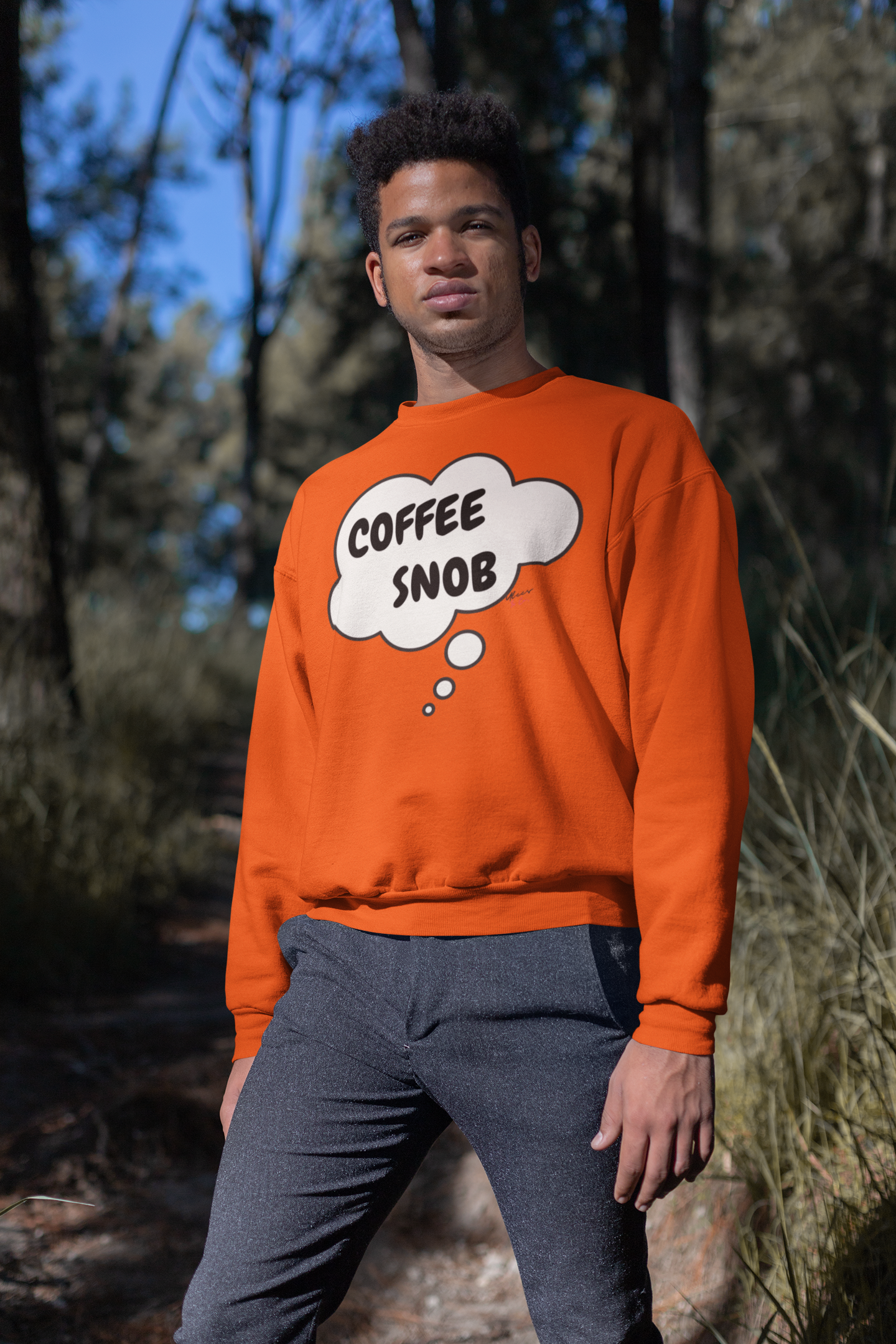 COFFEE SNOB THOUGHT BUBBLE UNISEX PULLOVER CREWNECK SWEATSHIRT SARCASTIC SWEATER FOR COFFEE DRINKERS GIFT FOR HIM FUNNY SWEATSHIRT FOR HER CAFFEINE LOVER SWEATER