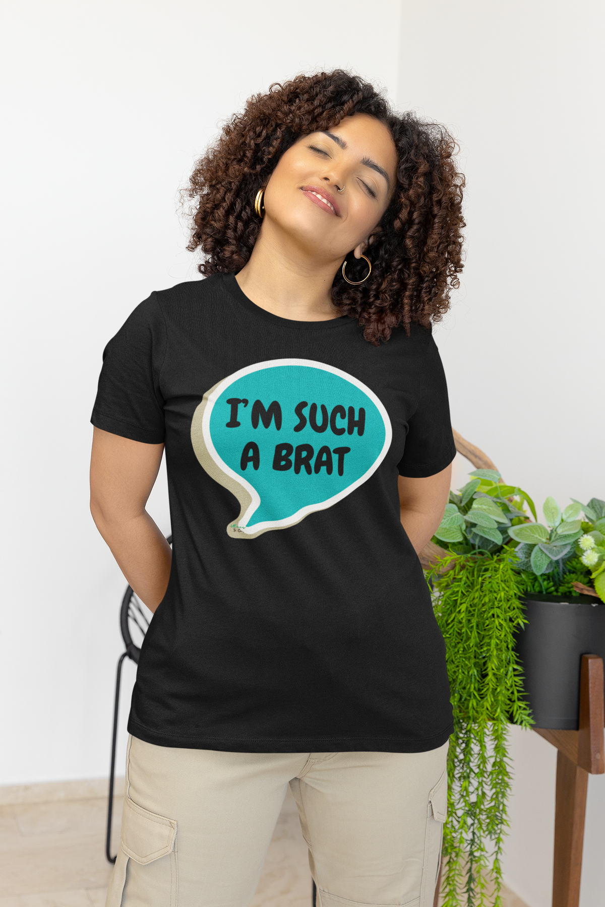 I AM SUCH A BRAT T-SHIRT UNIQUE GRAPHIC UNISEX IN SPEECH BUBBLE DESIGN SHIRT CASUAL STREETWEAR FASHION FUNNY SAYINGS TEES SARCASTIC TEES BIRTHDAY GIFTS WOMEN SHIRTS FOR MEN