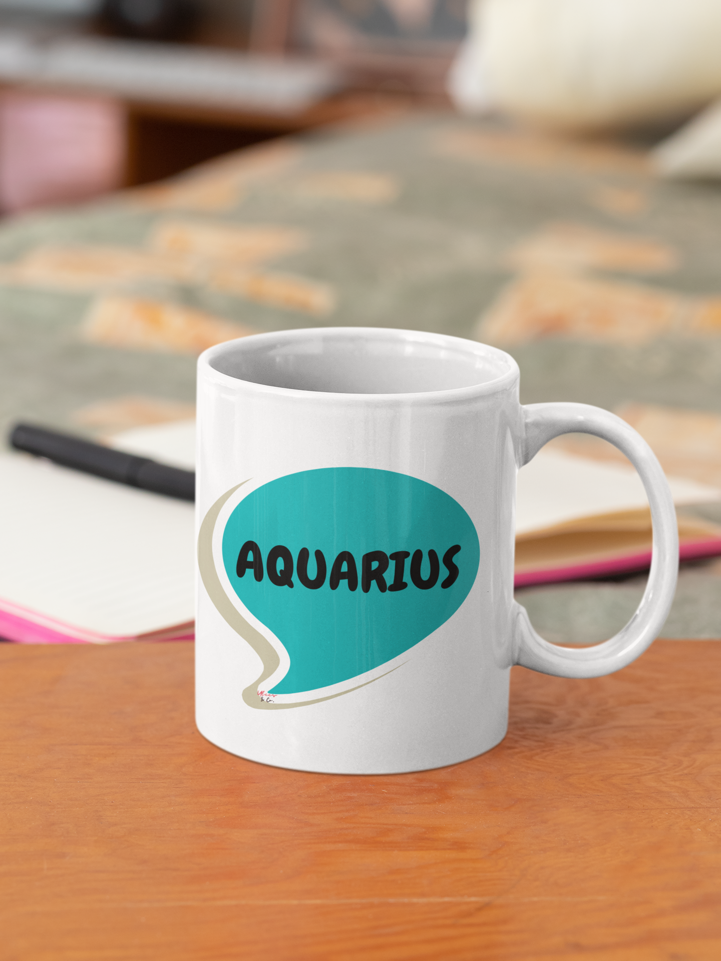 AQUARIUS ZODIAC SIGN COFFEE MUG IN SPEECH BUBBLE GIFT FOR COFFEE LOVERS CERAMIC 11oz COFFEE MUG FOR COFFEE DRINKER AQUARIUS ZODIAC HOROSCOPE SIGN GIFT