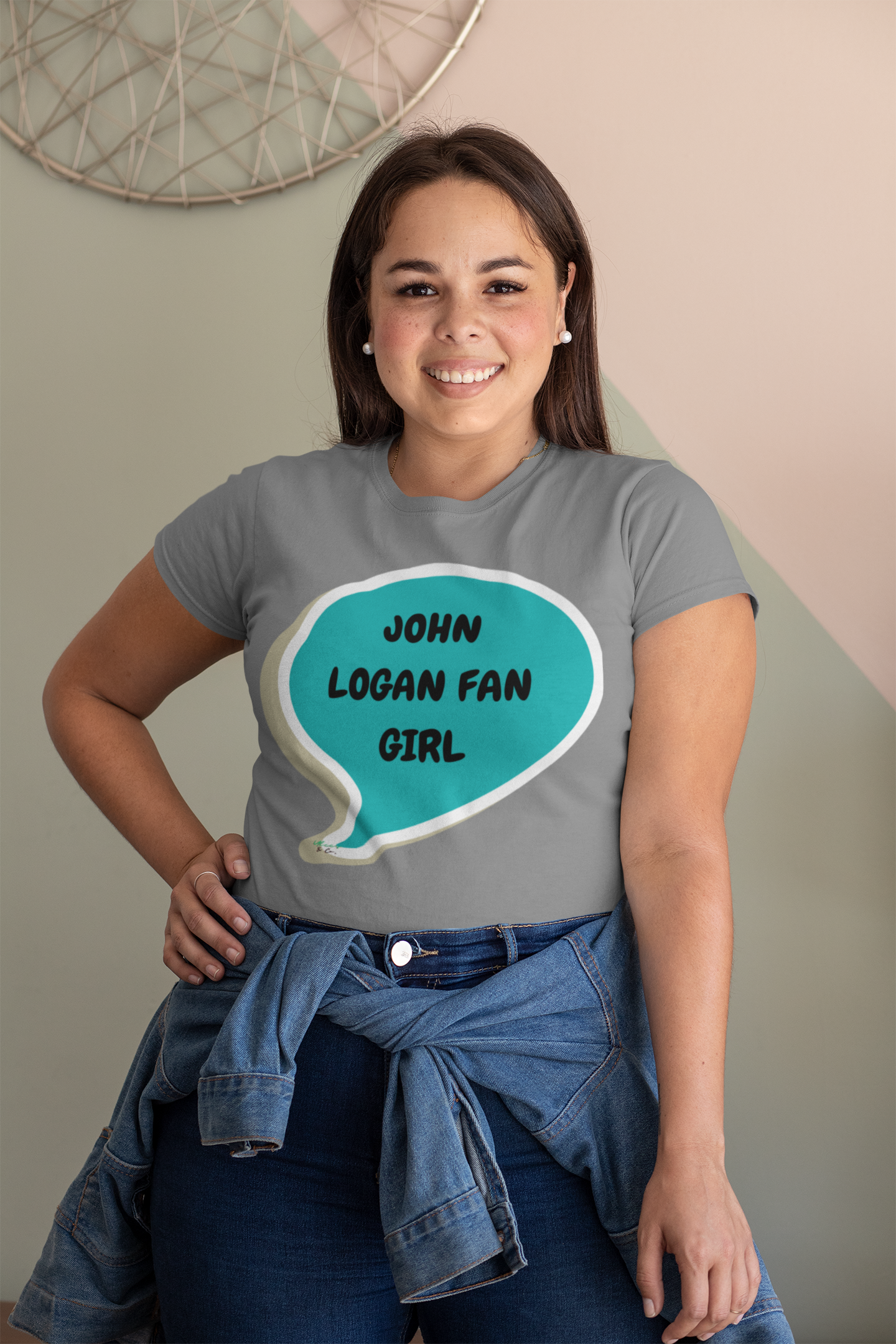 JOHN LOGAN FAN GIRL T-SHIRT HOCKEY PLAYER UNIQUE GRAPHIC UNISEX SPEECH BUBBLE SHIRT STREETWEAR FASHION OFF CAMPUS TEES OFF CAMPUS SERIES HOCKEY TEAM TEES BIRTHDAY GIFTS FOR WOMEN GIFT FOR MEN