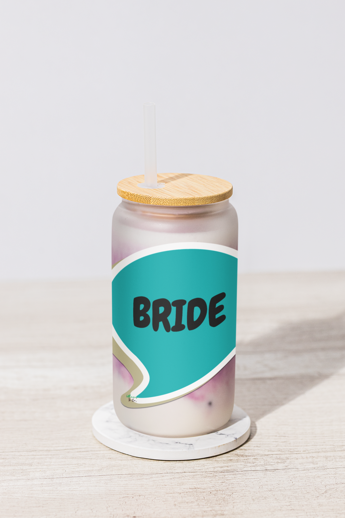 BRIDE SIPPER GLASS 16oz SPEECH BUBBLE WEDDING FAVORS GLASSWARE ICED GLASS WEDDING GIFT ICED COFFEE GLASSES BACHELORETTE GIFT DRINKWARE FIANCÉE GIFT FOR BRIDAL PARTY FUTURE BRIDE CAN TUMBLERS