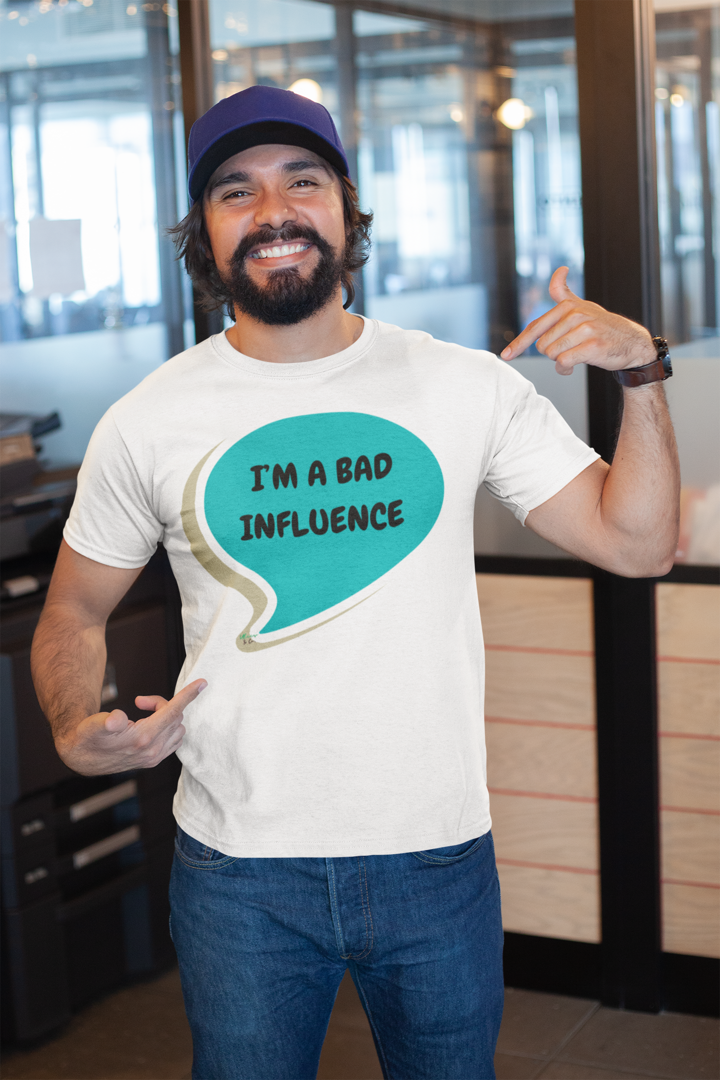 I'M A BAD INFLUENCE T-SHIRT IN SPEECH BUBBLE UNISEX TSHIRT FUNNY SAYINGS T SHIRT SARCASTIC SAYINGS T-SHIRT SARCASM TEES GIFTS FOR WOMEN GIFT FOR MEN