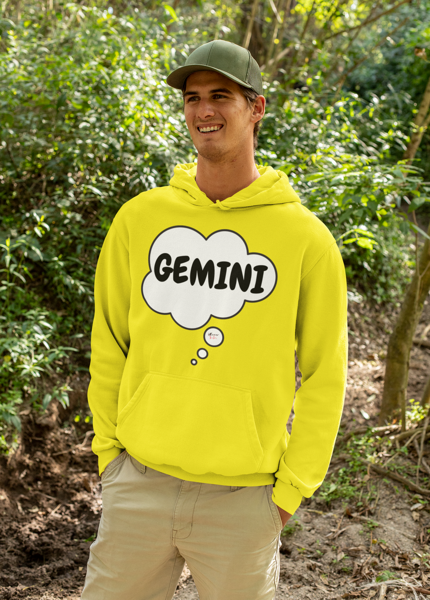 GEMINI ZODIAC SIGN GRAPHIC PULLOVER HOODIE IN THOUGHT BUBBLE GEMINI HOROSCOPE ASTRONOMY SIGN UNISEX PULLOVER HOODIE GEMINI BIRTHDAY SIGN GEMINI SEASON HOODIE GIFT FOR AN GEMINI